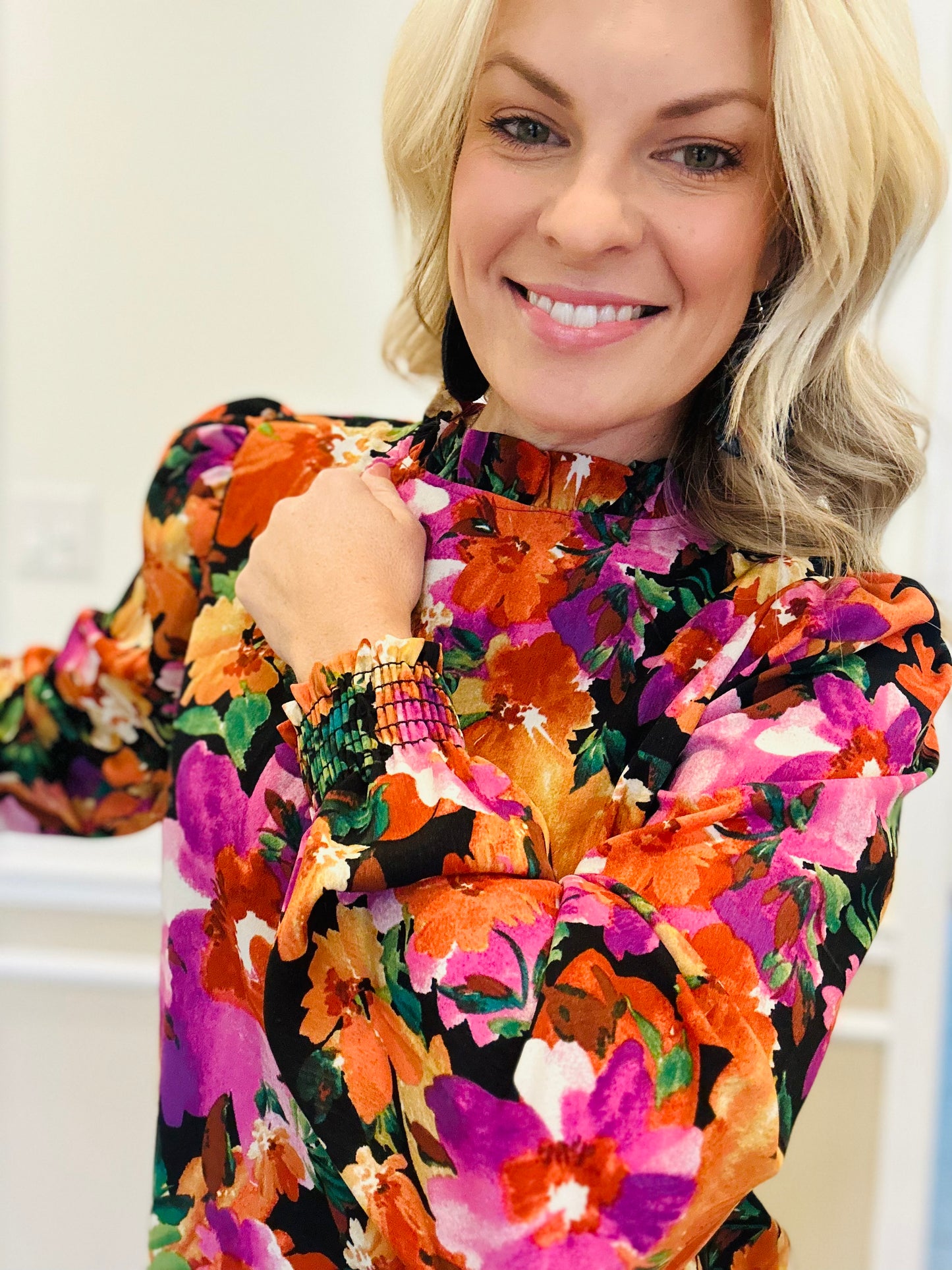 Long sleeve floral blouse