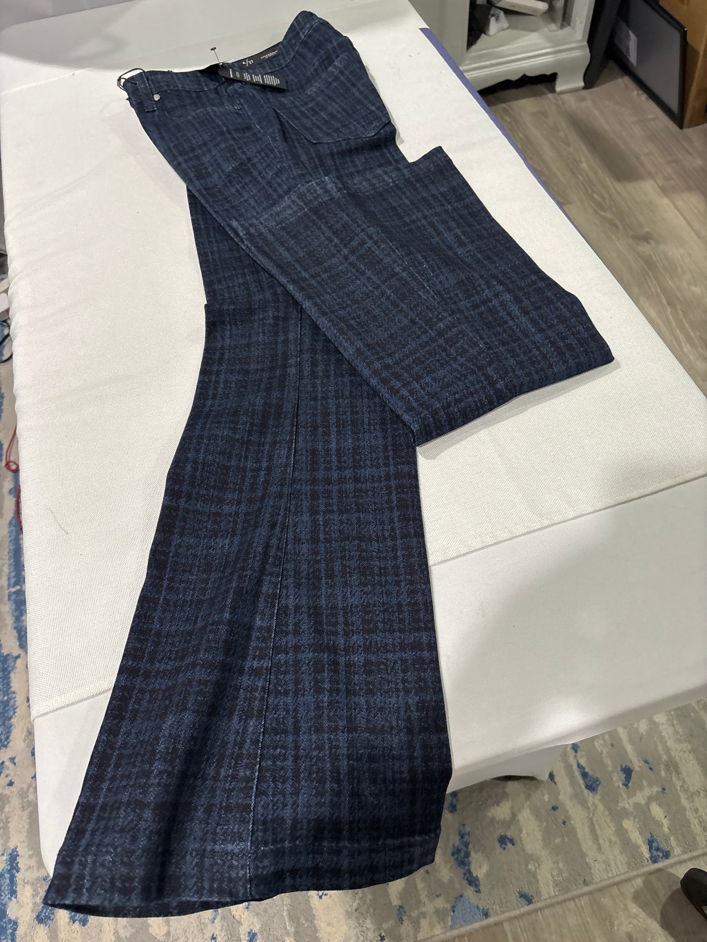 Liverpool Hannah flair, indigo plaid