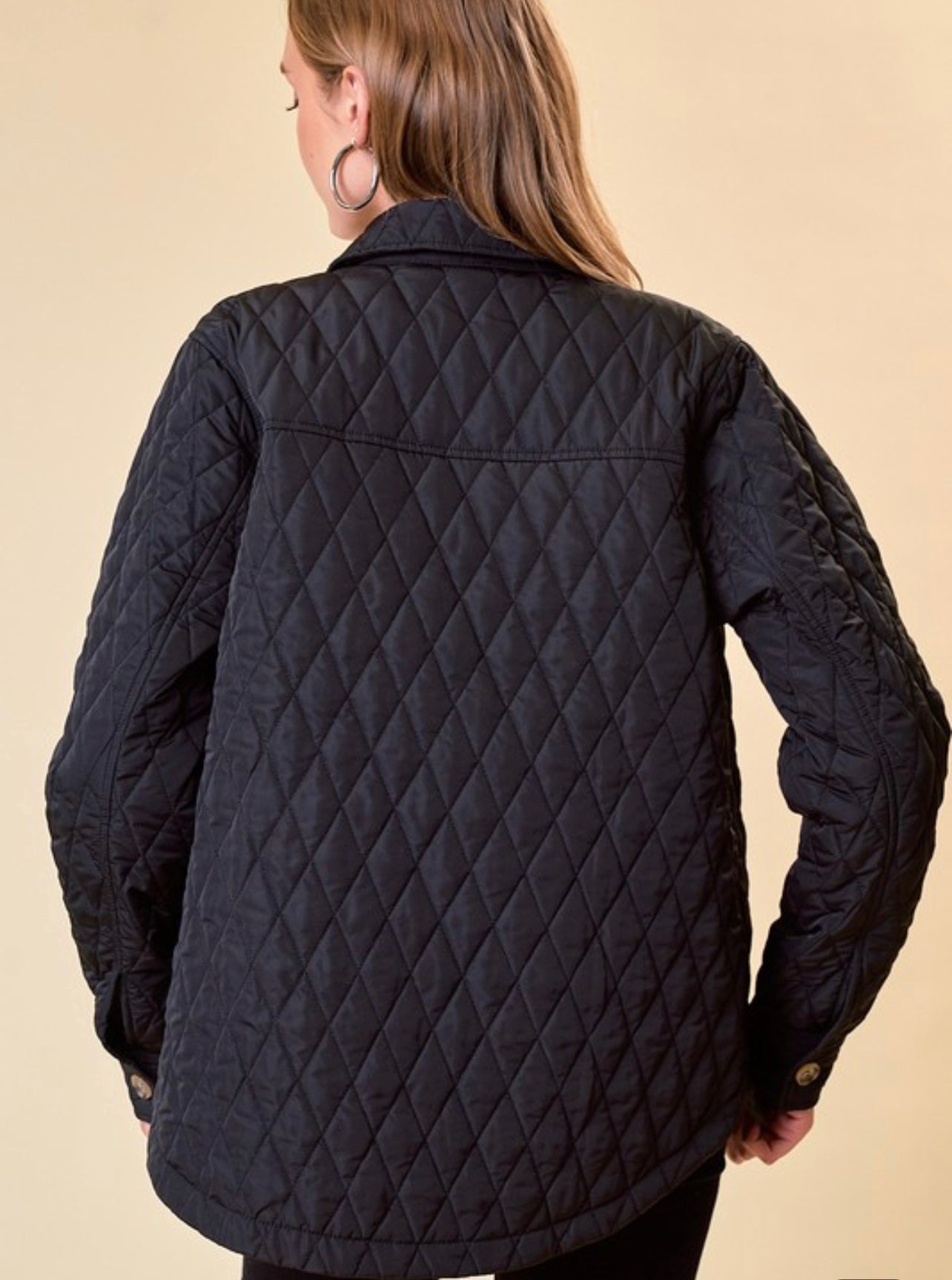 Quilted shirt jacket