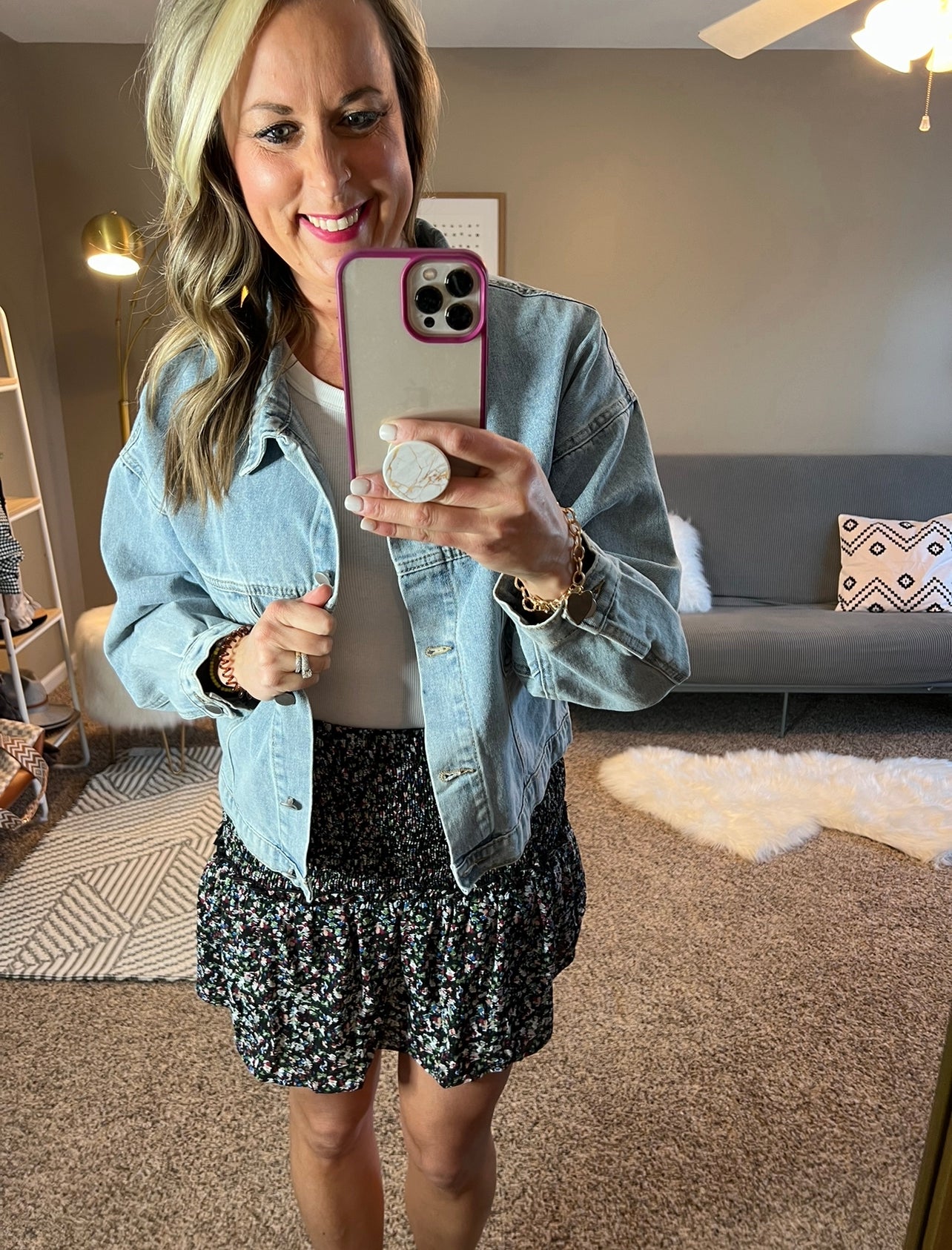 floral multi color skirt