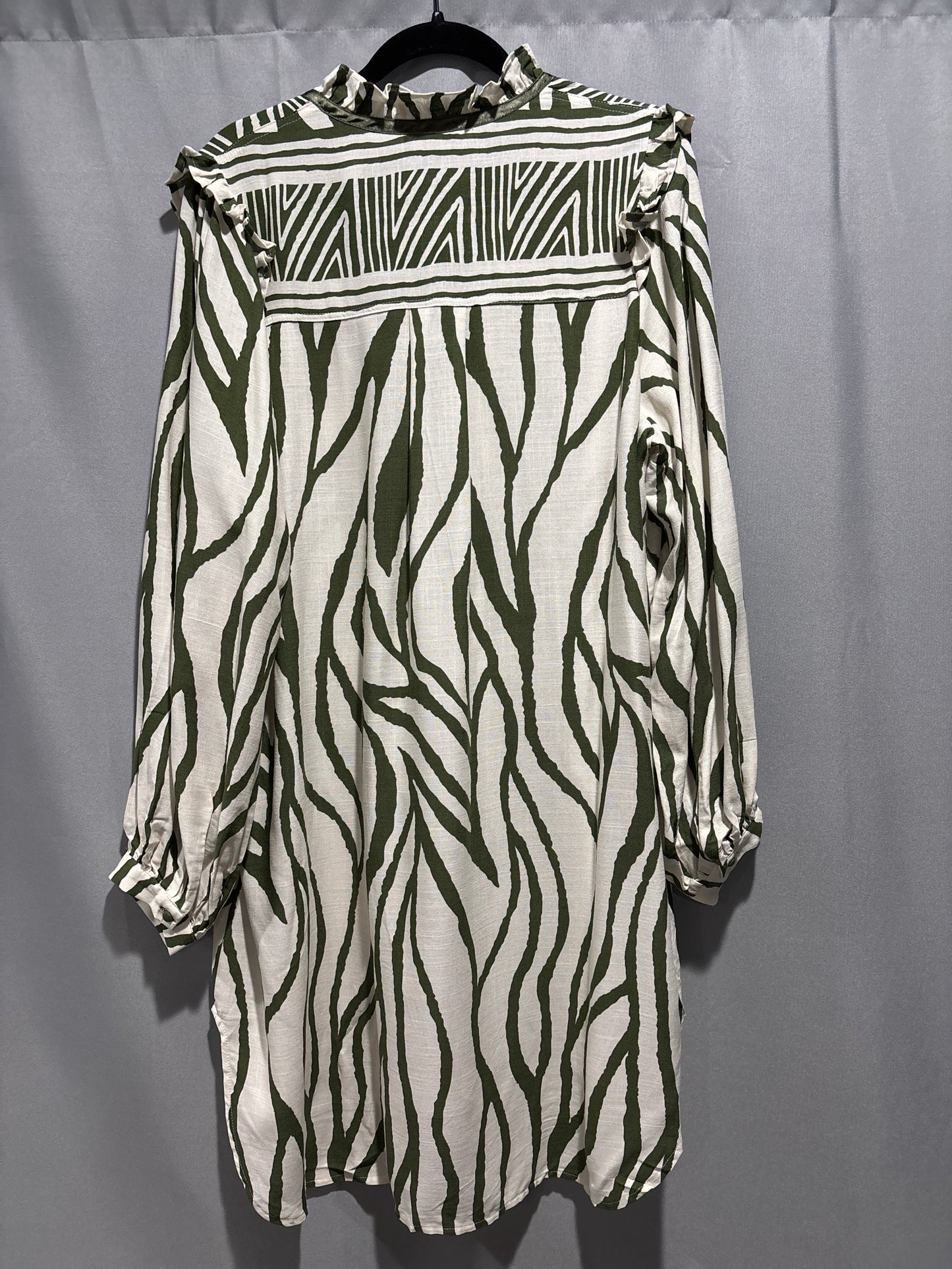 Zebra print pop over shirt dress