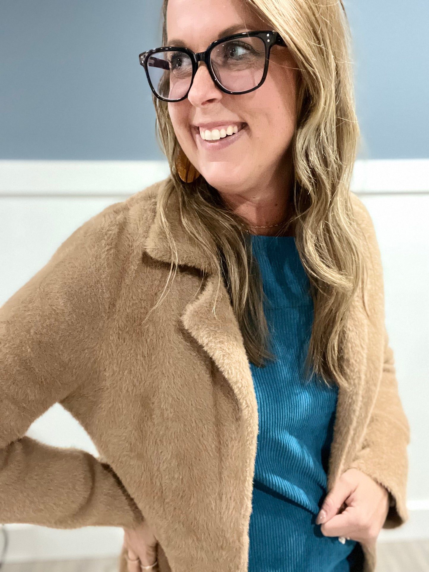 Open front coatigan sweaterLiverpool carmel