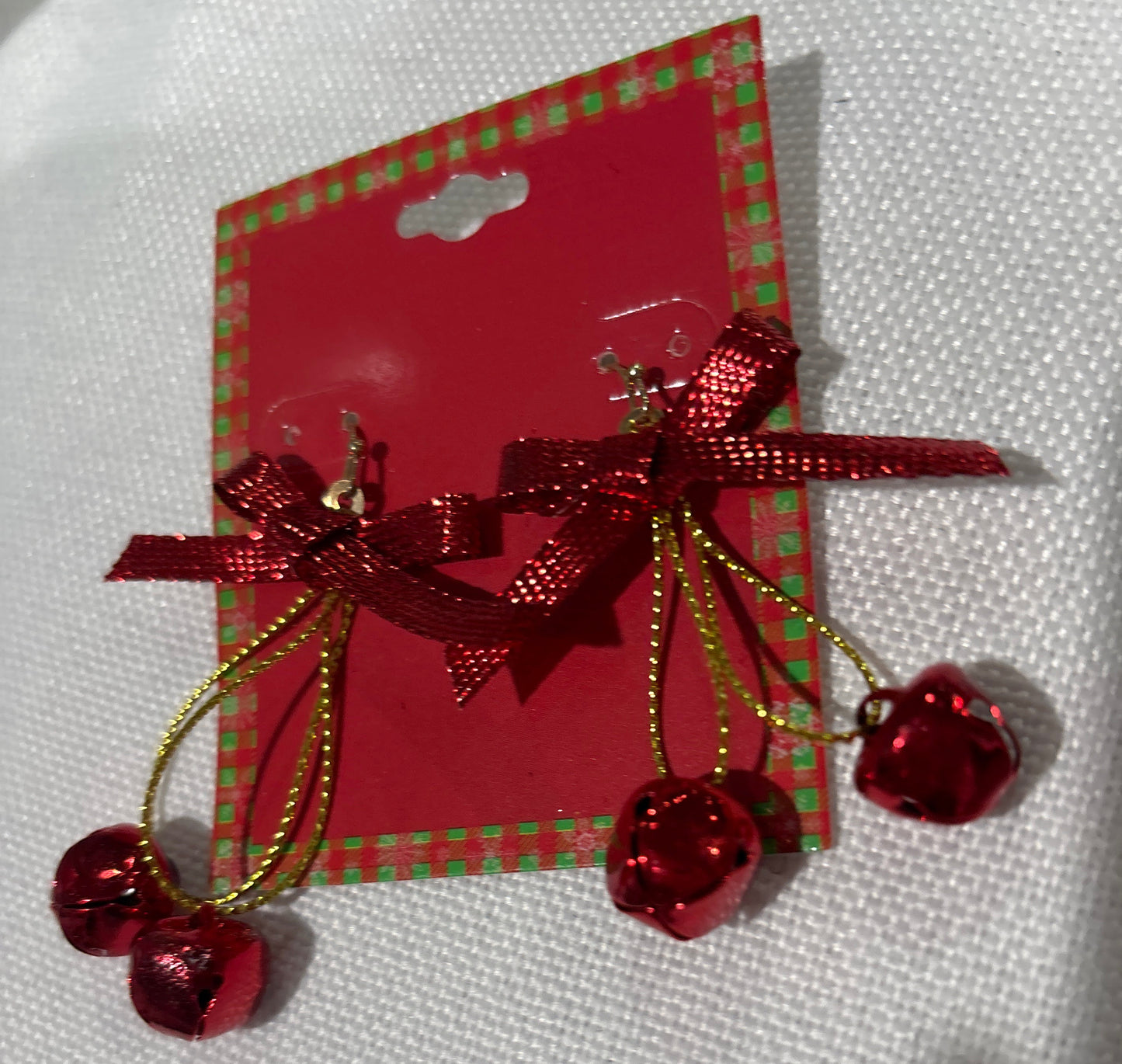 Christmas bow bell earrings