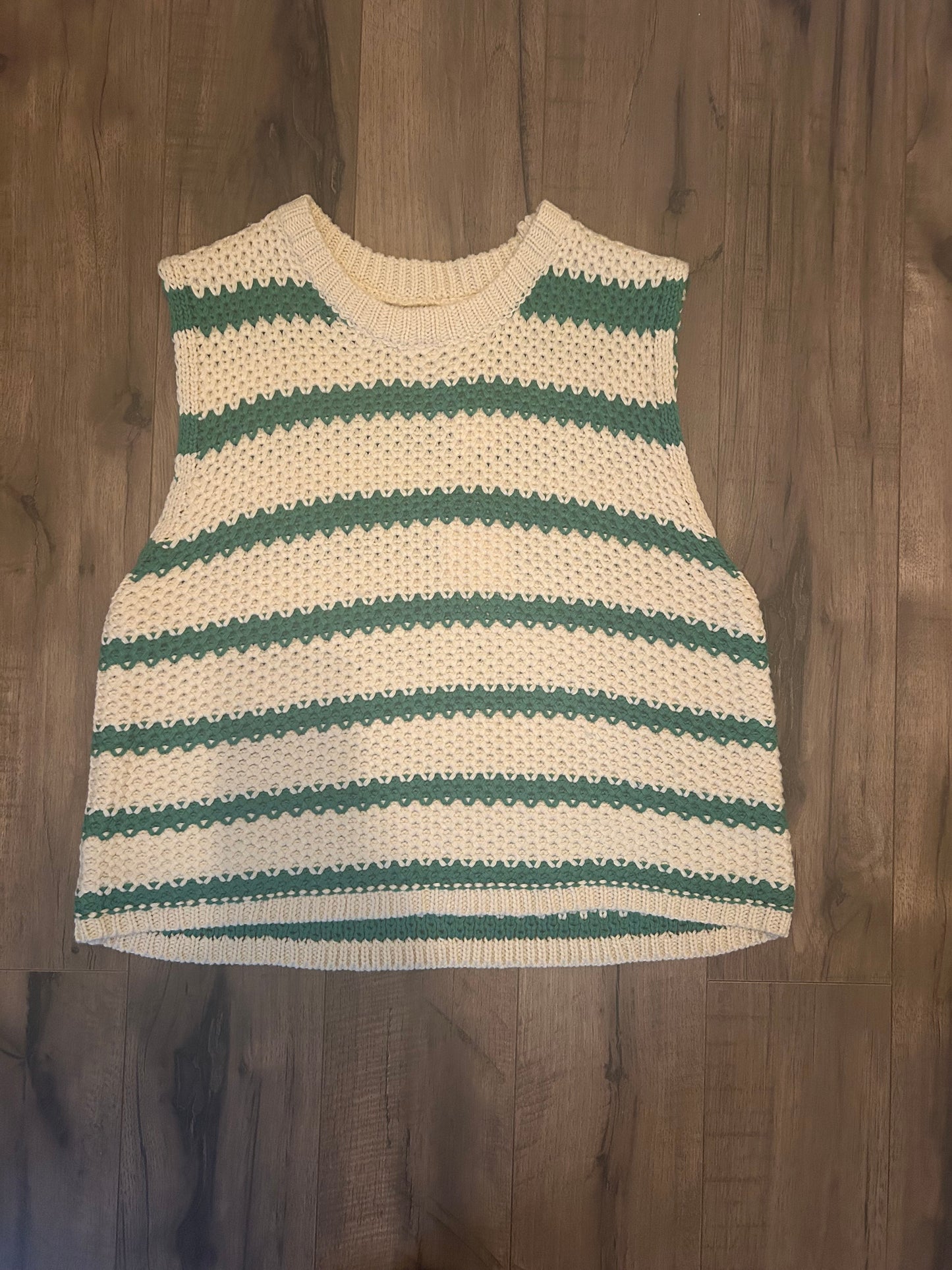 chunky striped sleeveless top