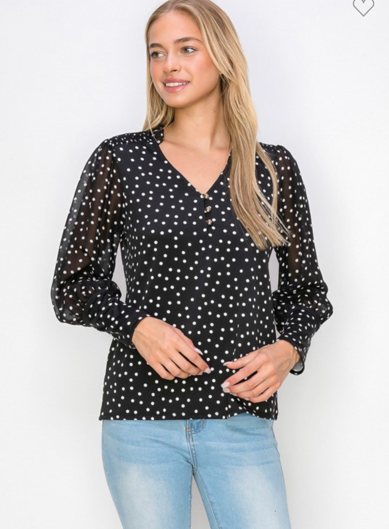 Ruffle V neck long sleeve blouse