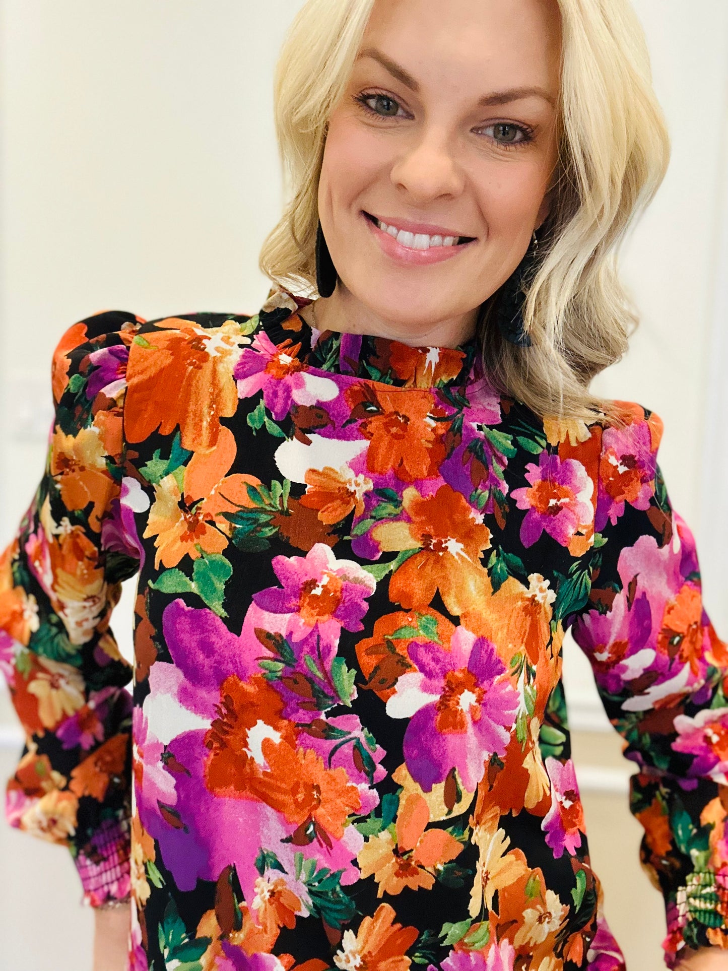 Long sleeve floral blouse