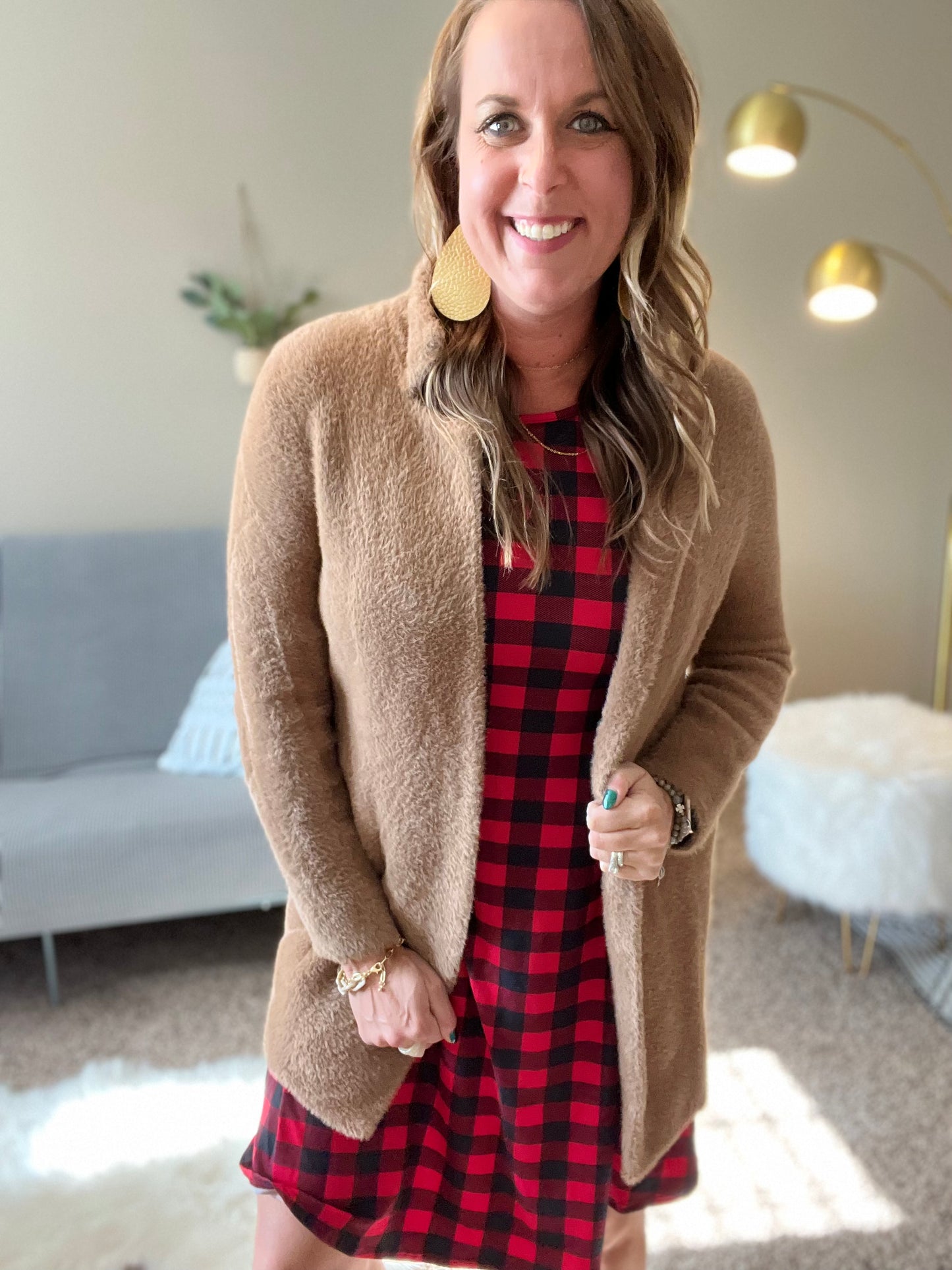 Casual plaid swing dress