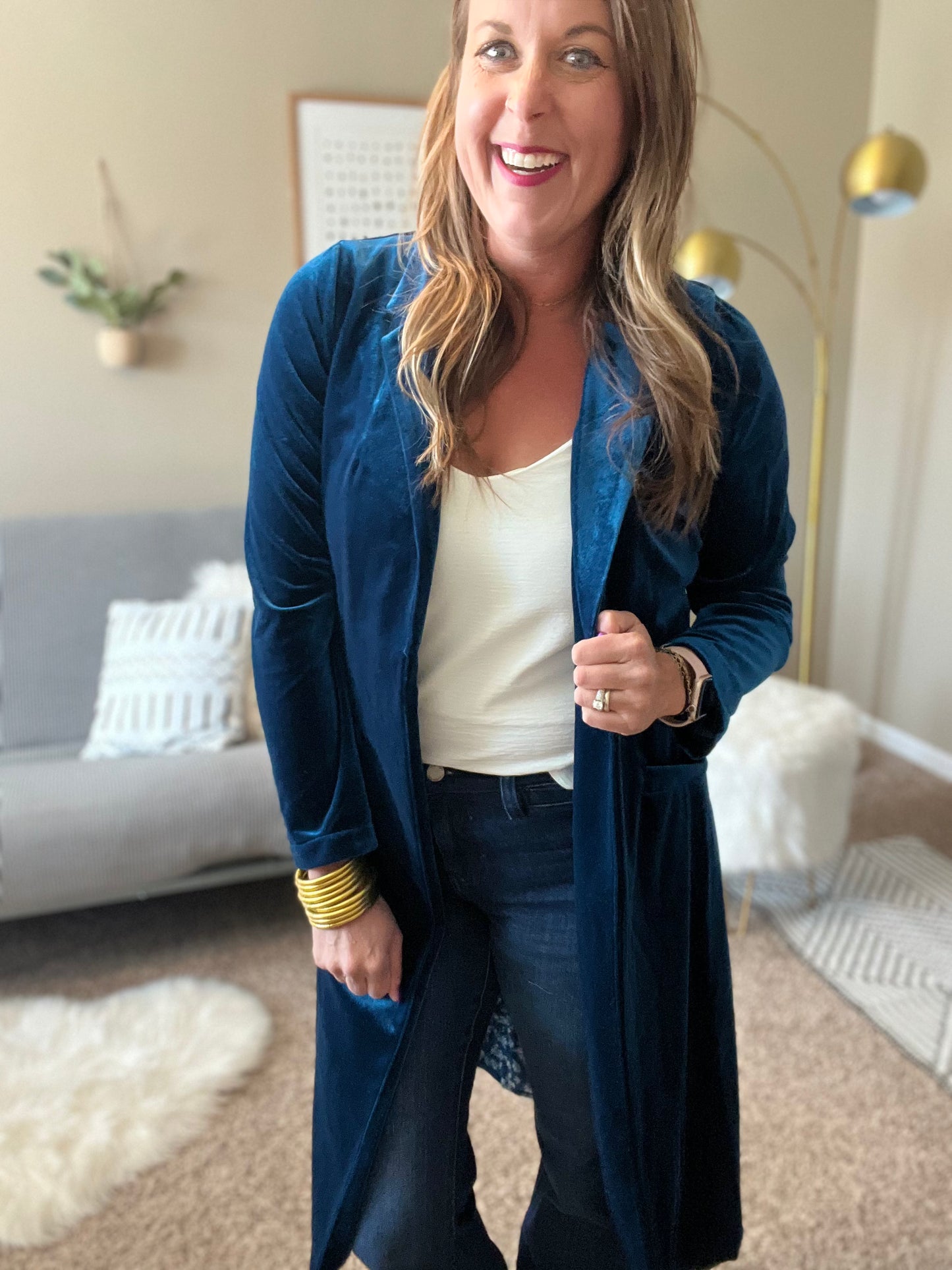 Velvet duster coat