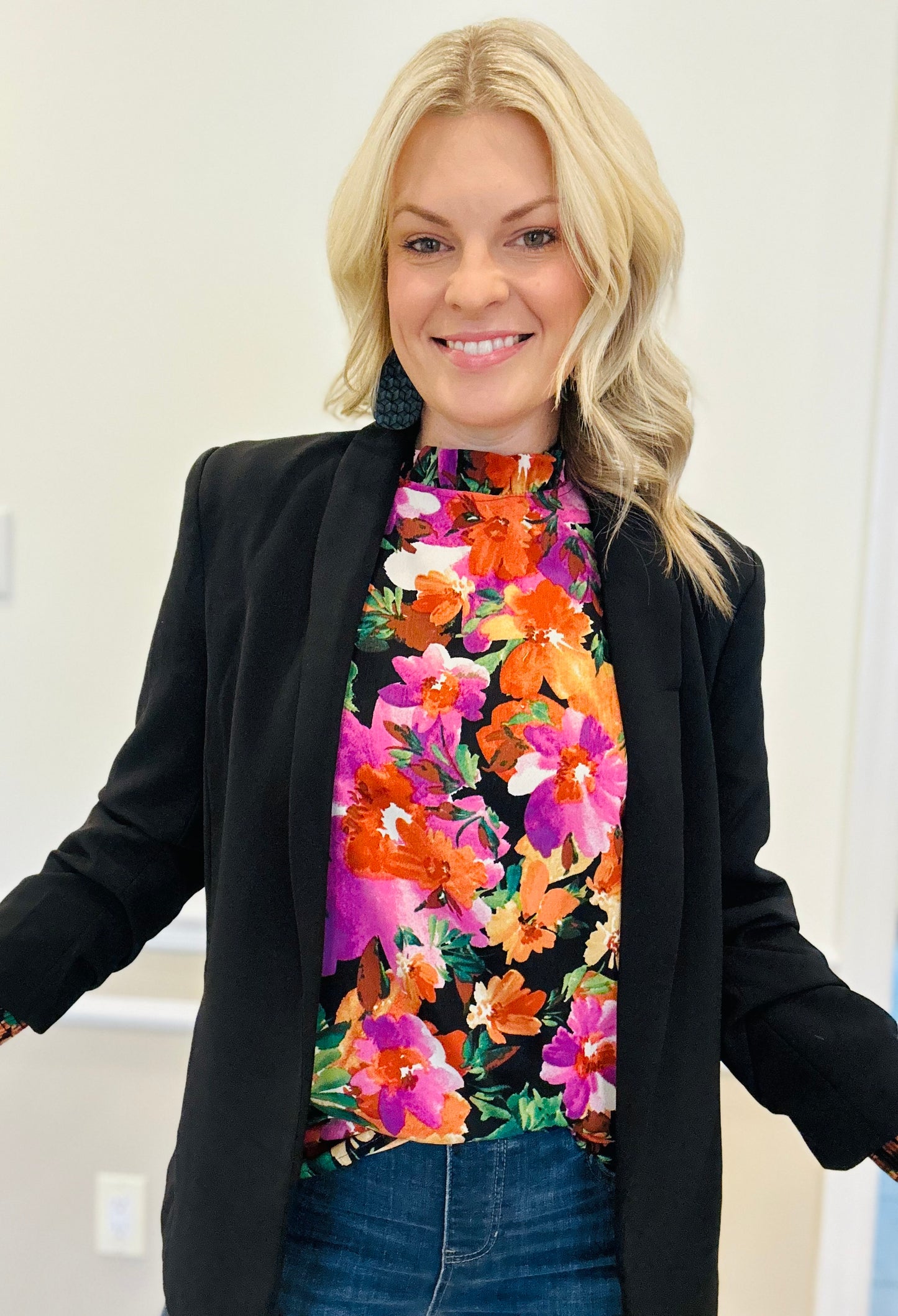 Long sleeve floral blouse