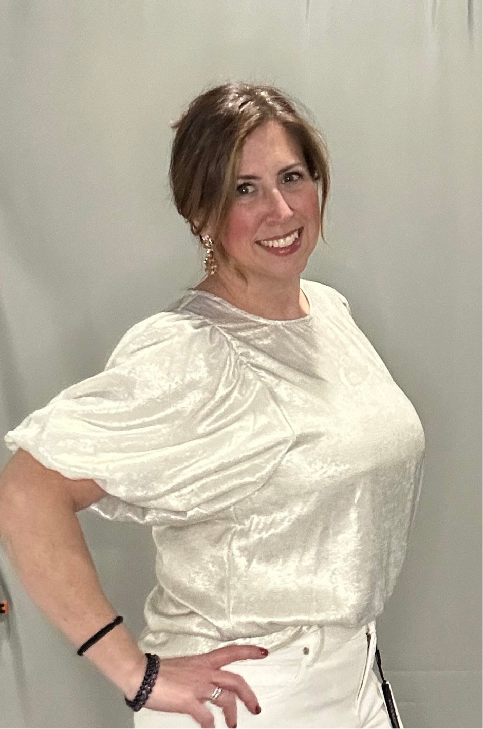 Bubble short sleeve blouse