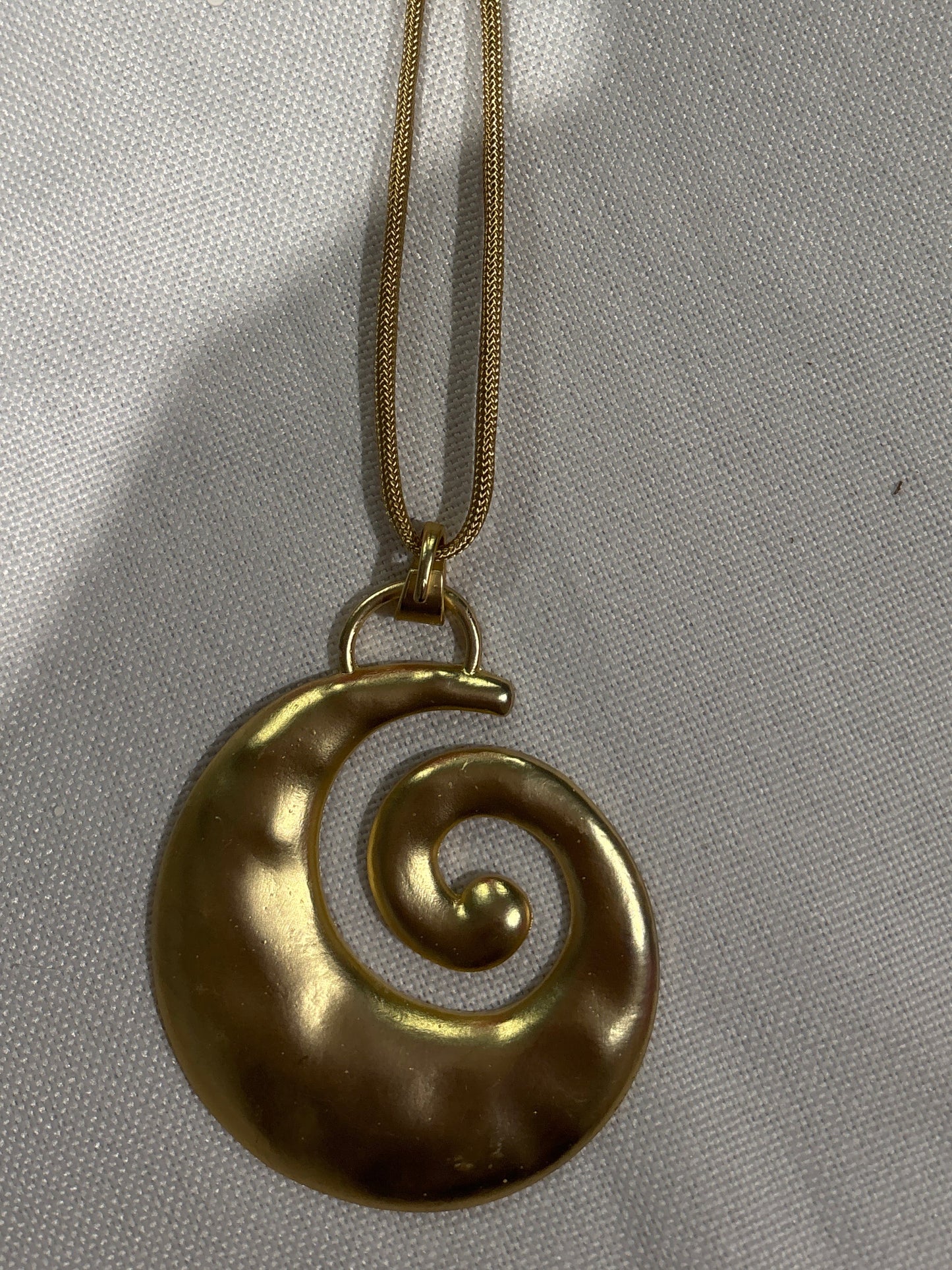 Large brushed gold shell pendant