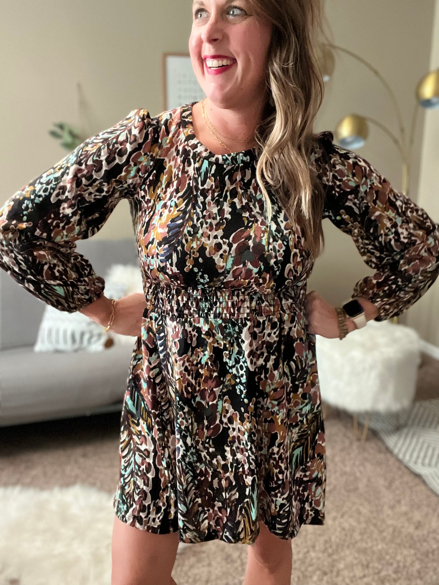 Floral sweater dress