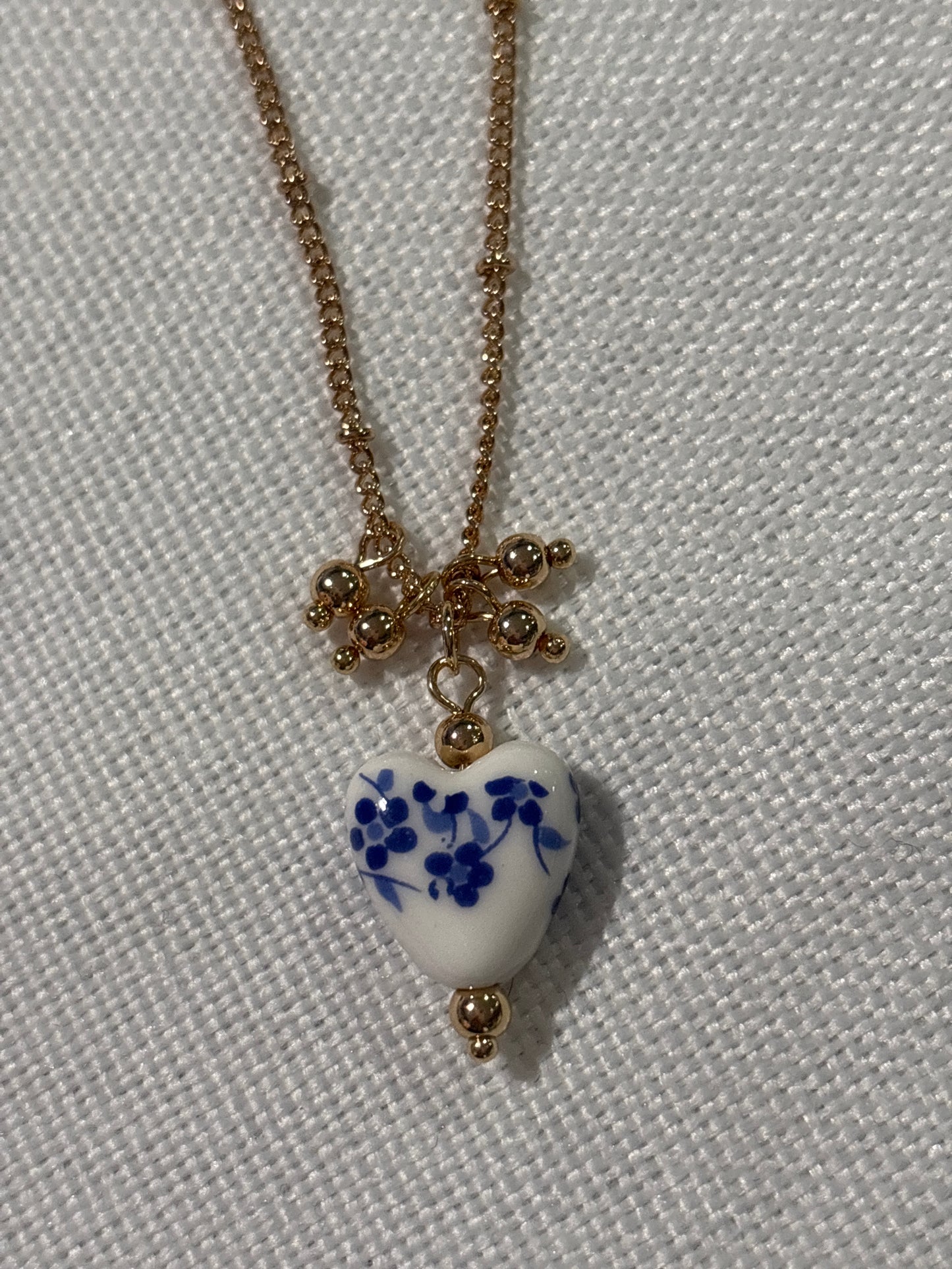 porcelain heart pendant necklace