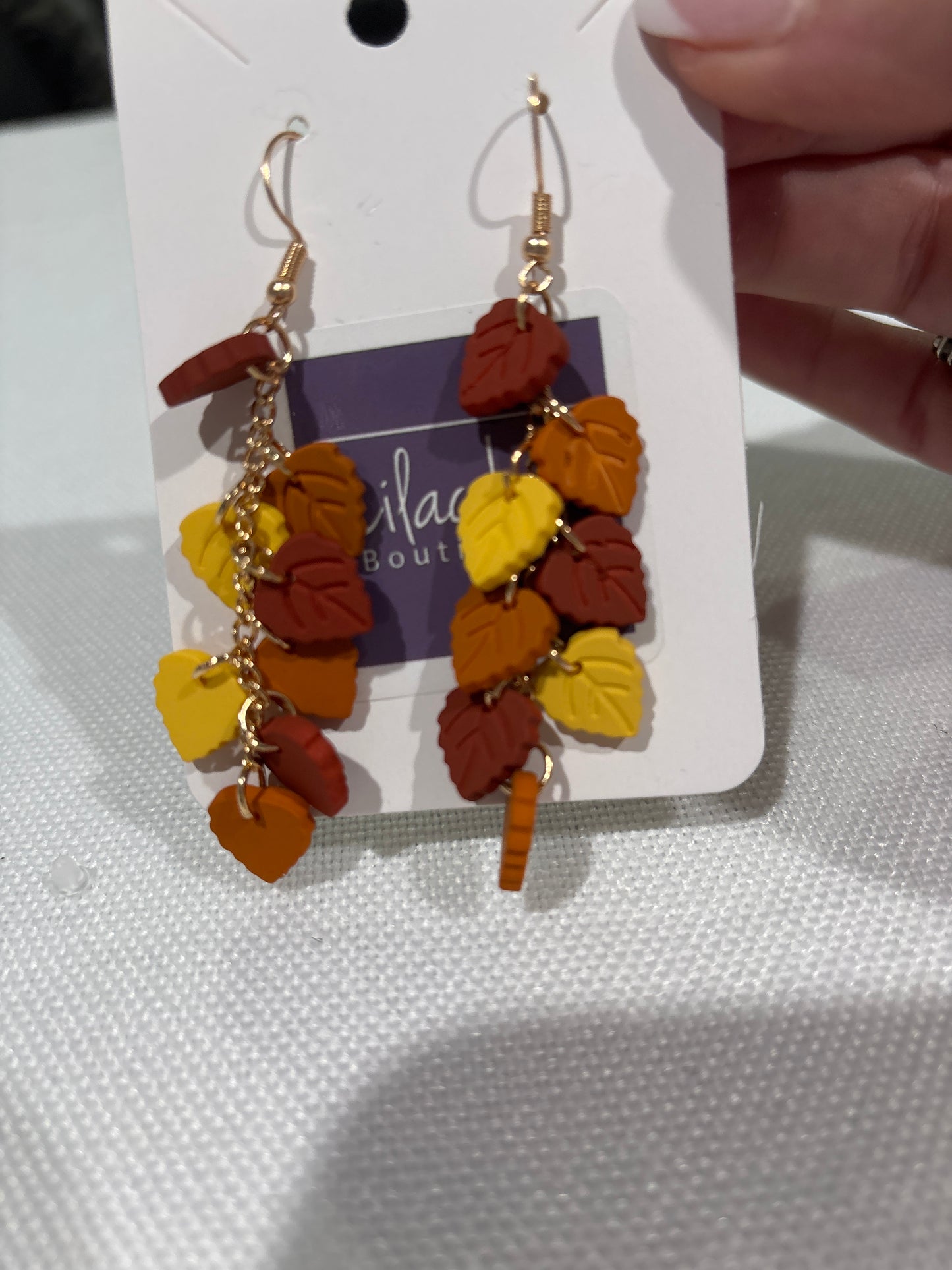 Fall leaf dangle earrings