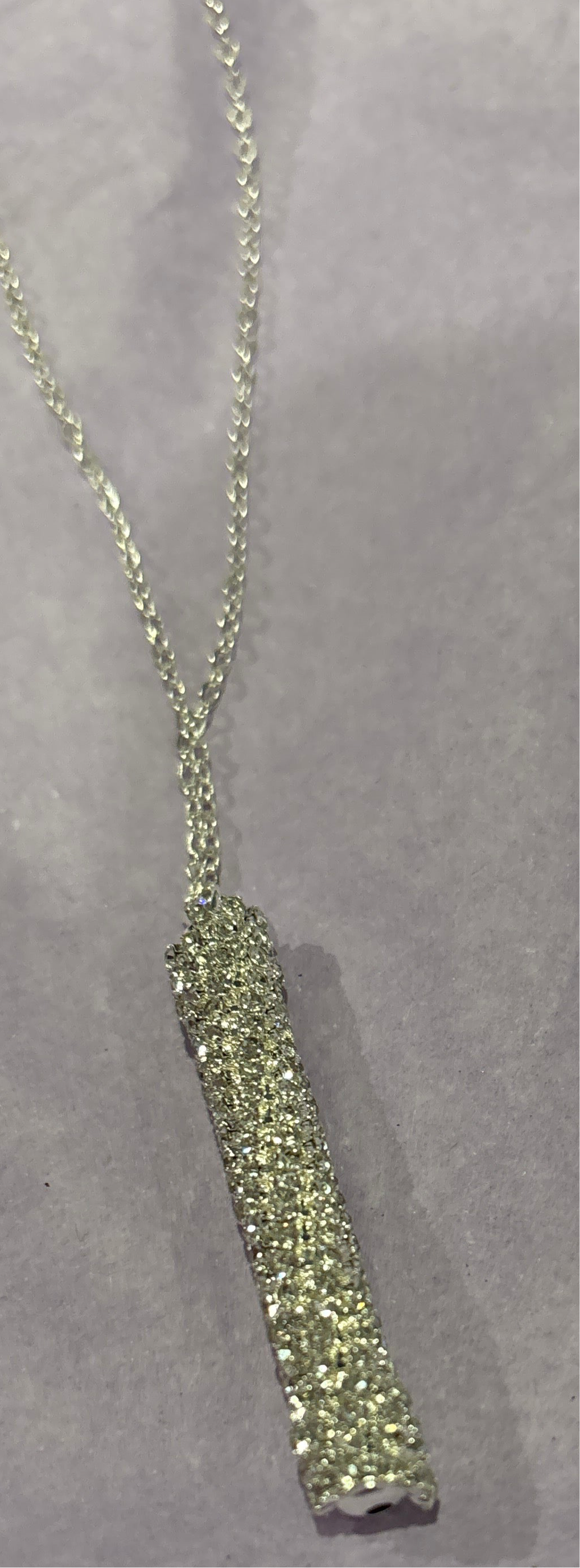 Rhinestone cylinder necklace
