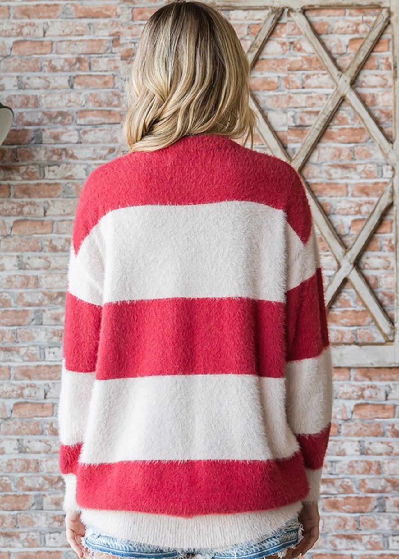 Striped plush sweater