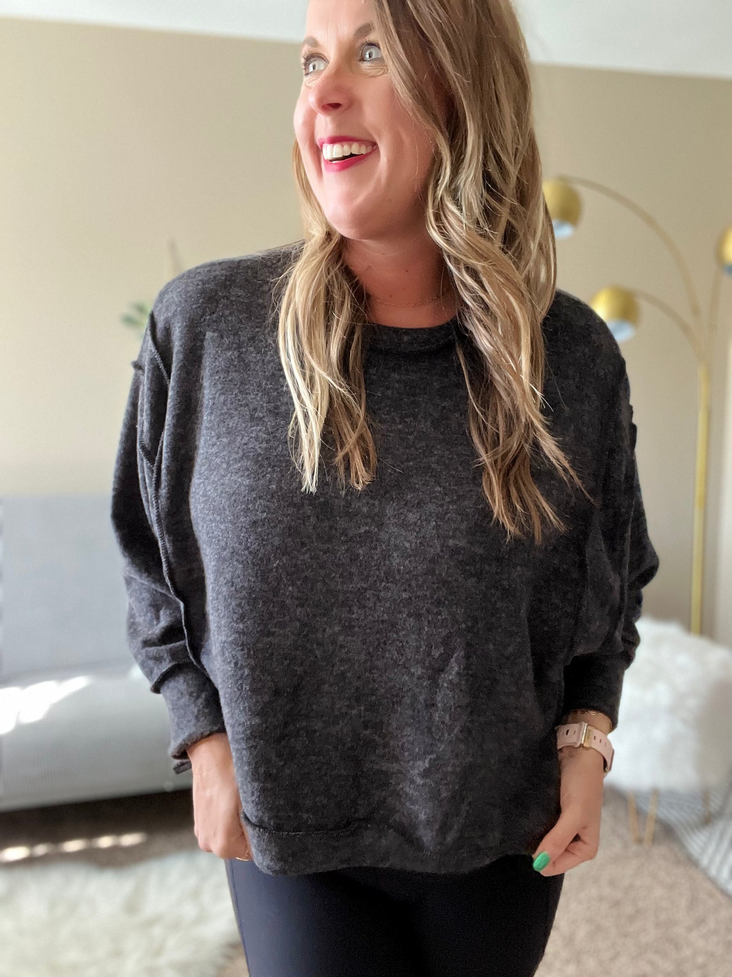 Relaxed fit sweater-black