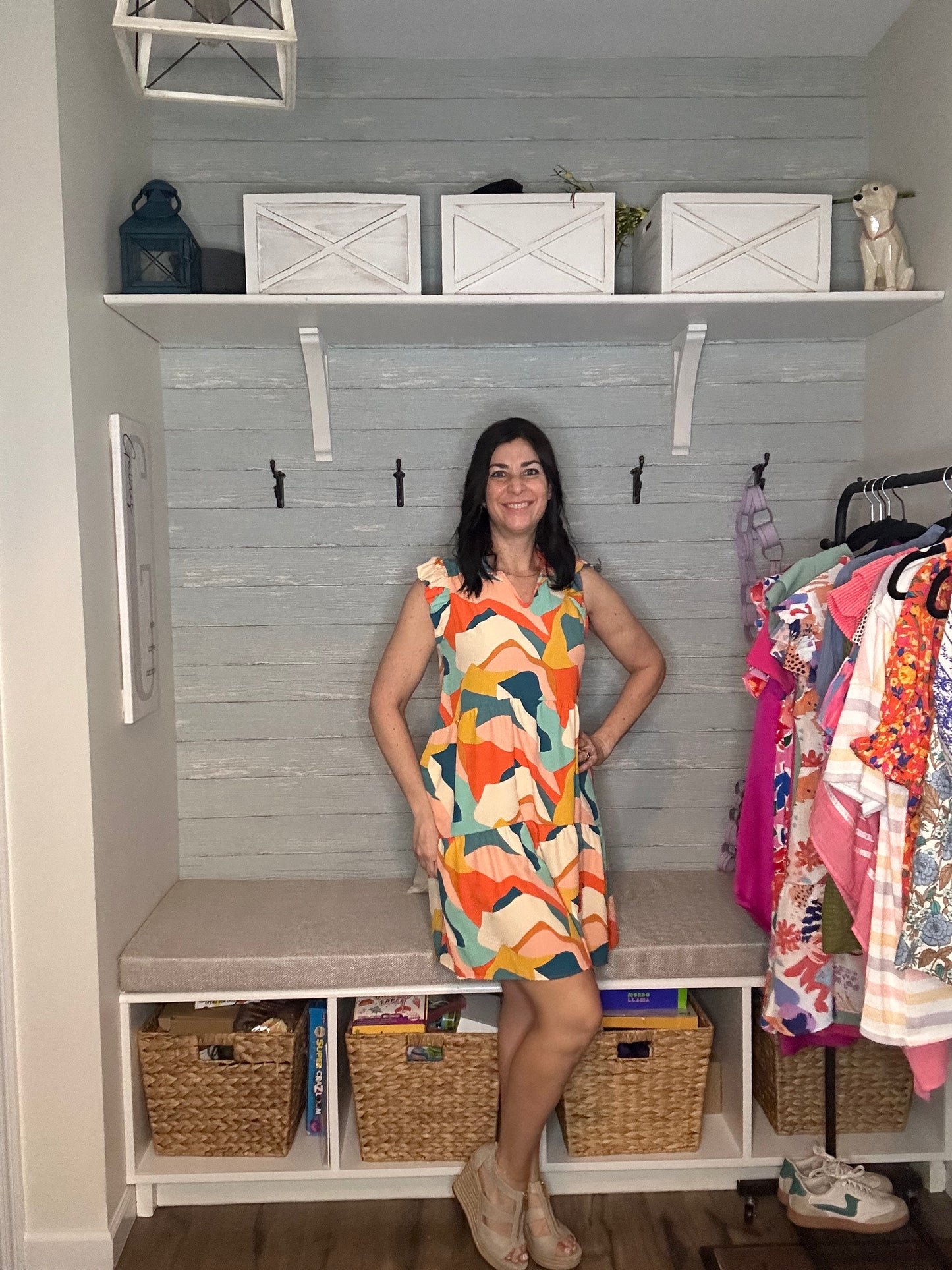 Short sleeve tiered dress