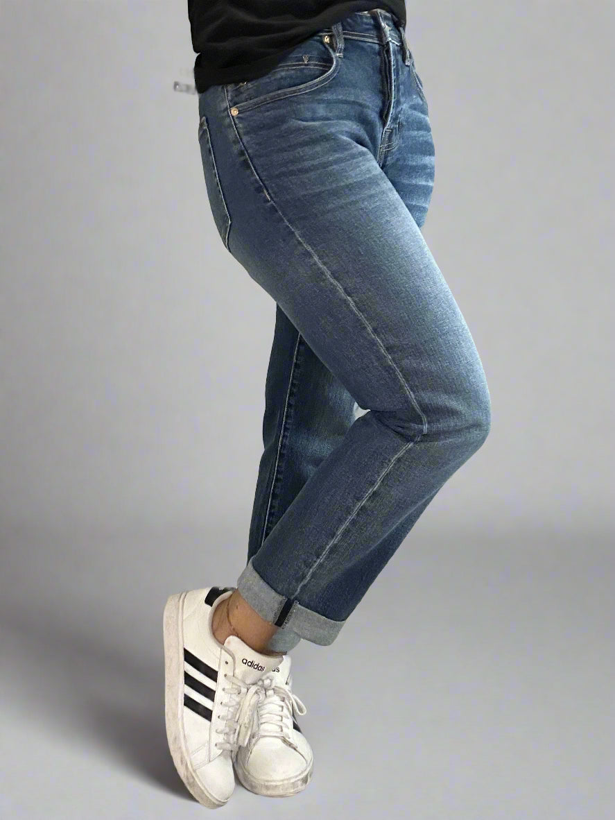Liverpool keeper boyfriend rolled cuff jeans