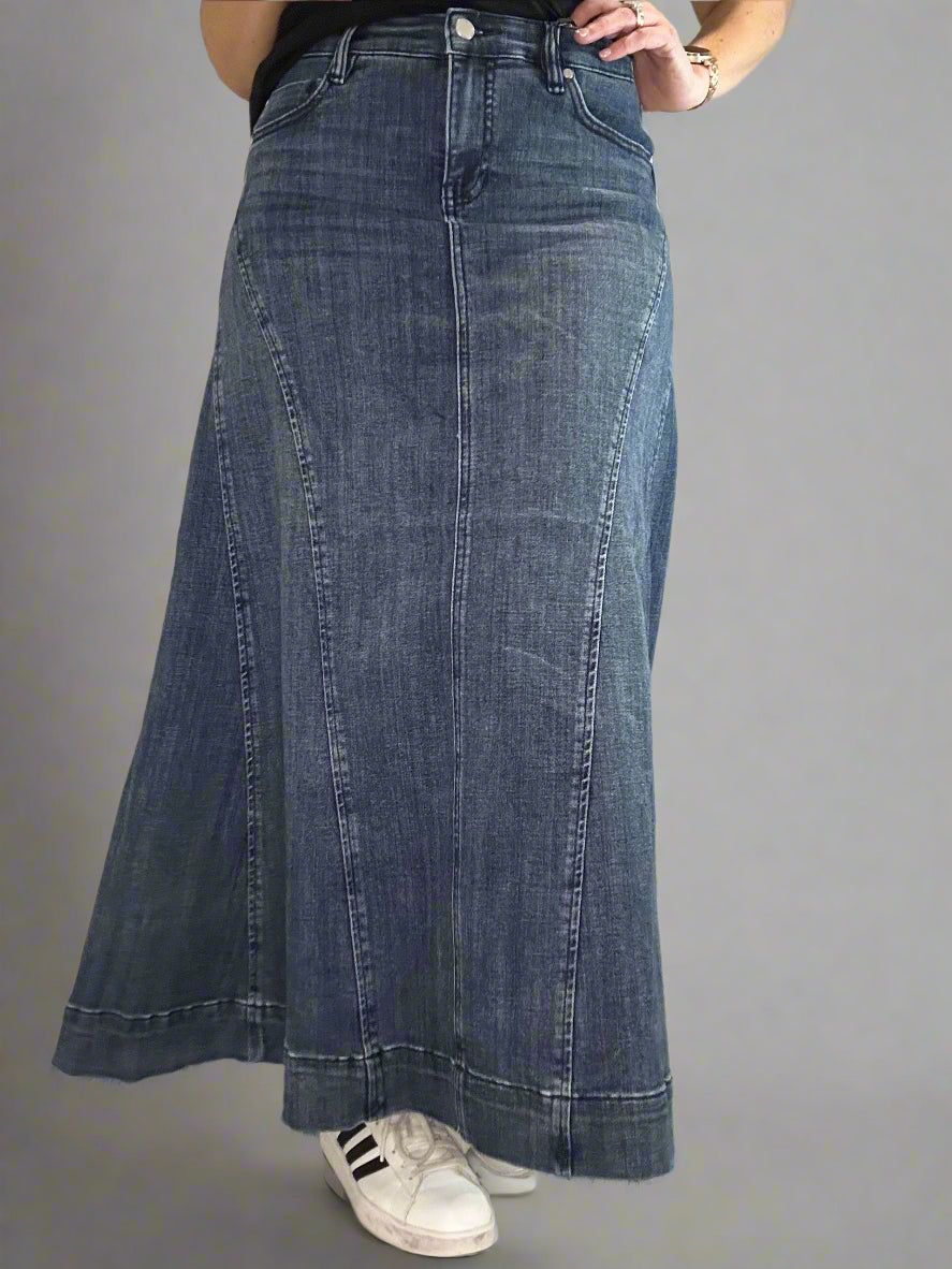Liverpool five pocket mermaid maxi skirt
