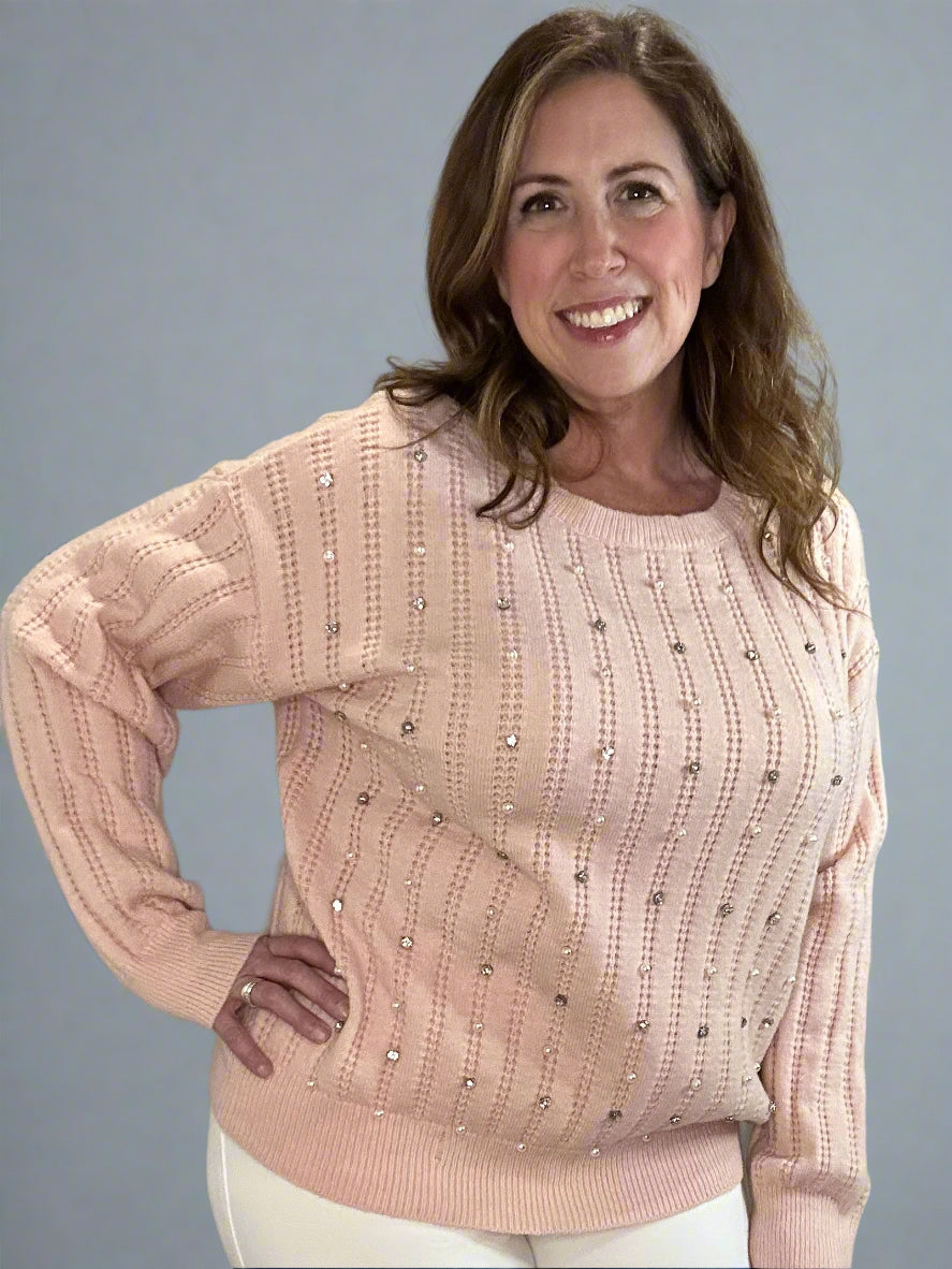 pearl and rhinestone sweater