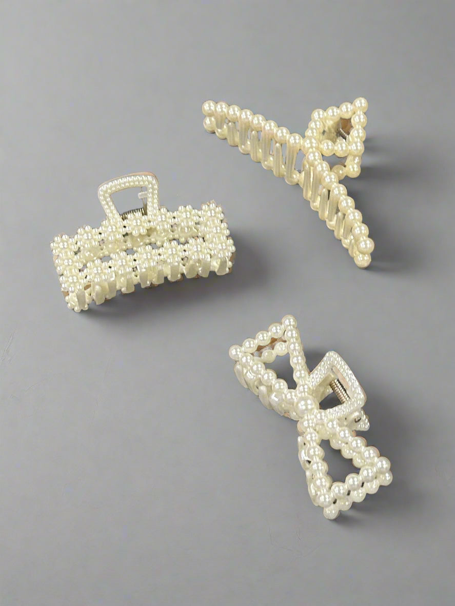 pearl hair clips