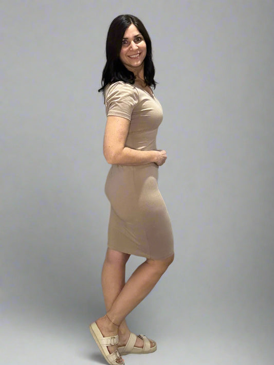 Short sleeve, classic midi dress