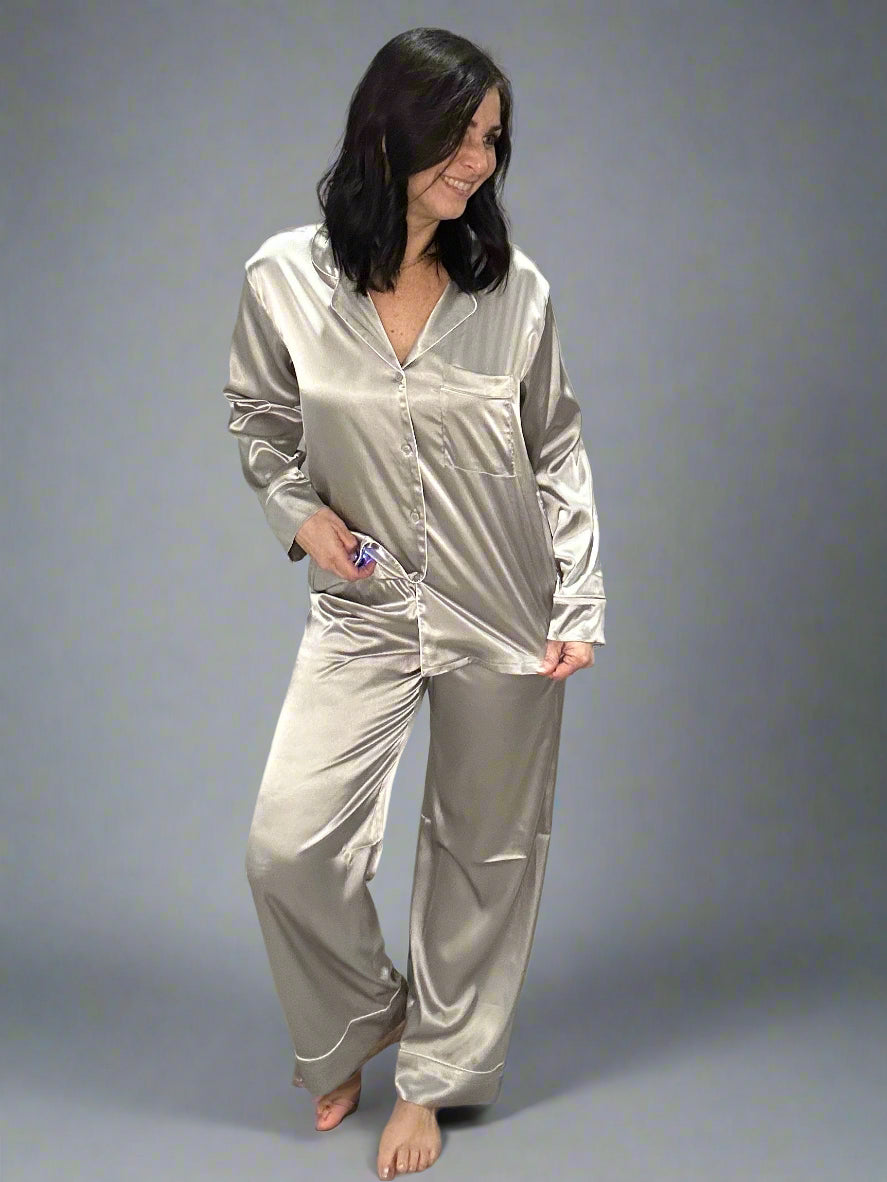 Satin long sleeve pajama set