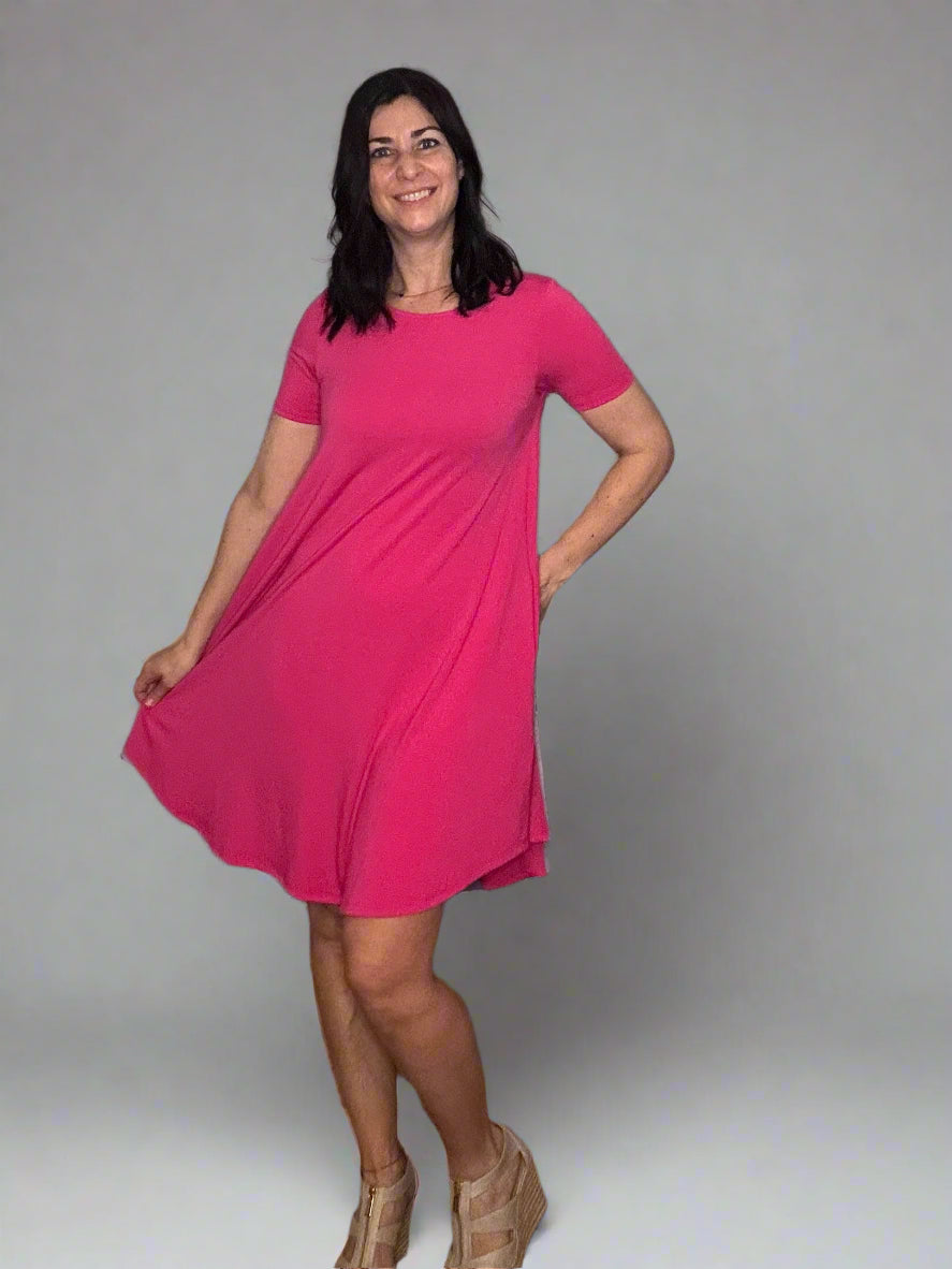Short sleeve, A-line dress