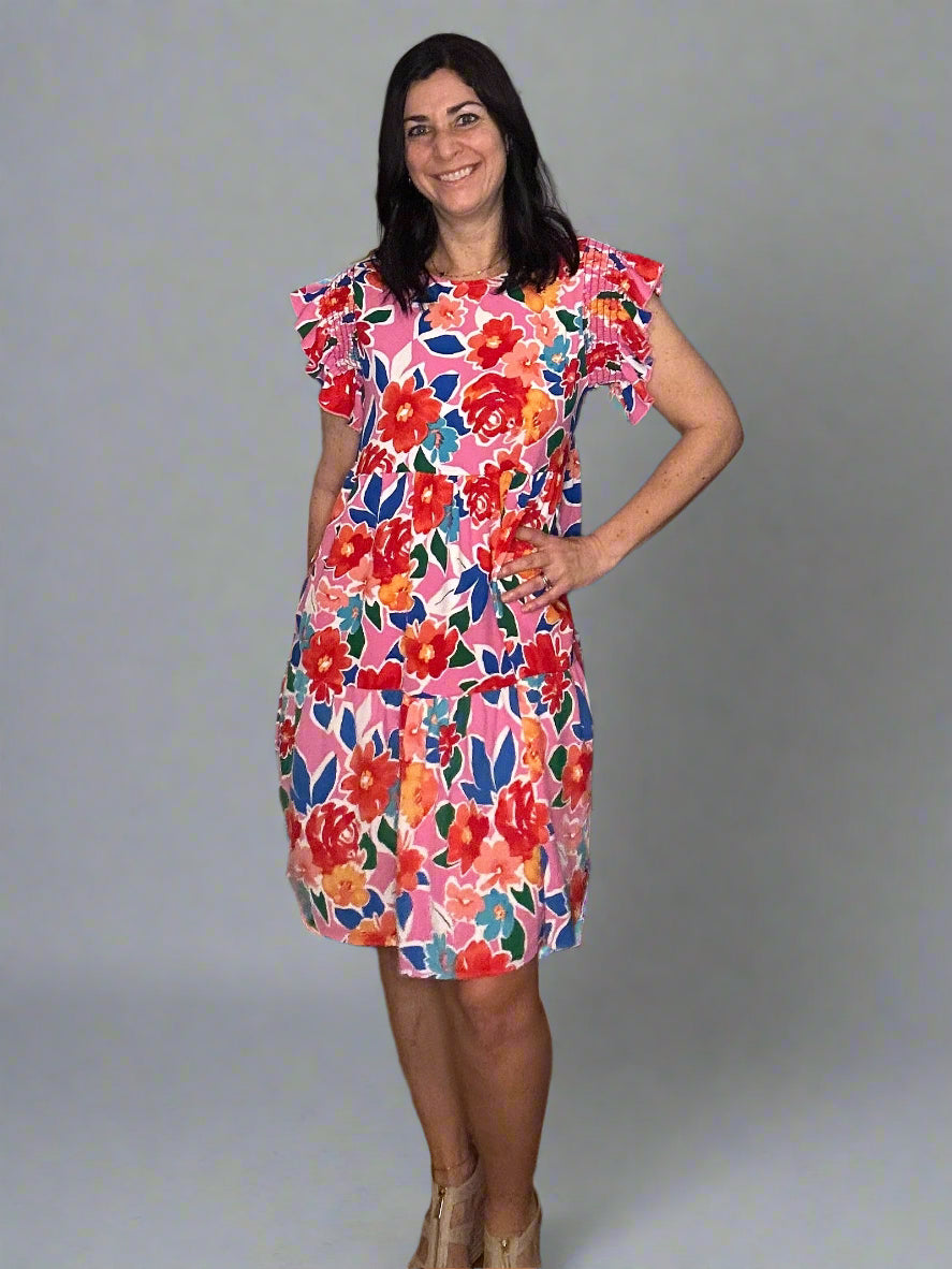 Ruffle, frill tiered dress