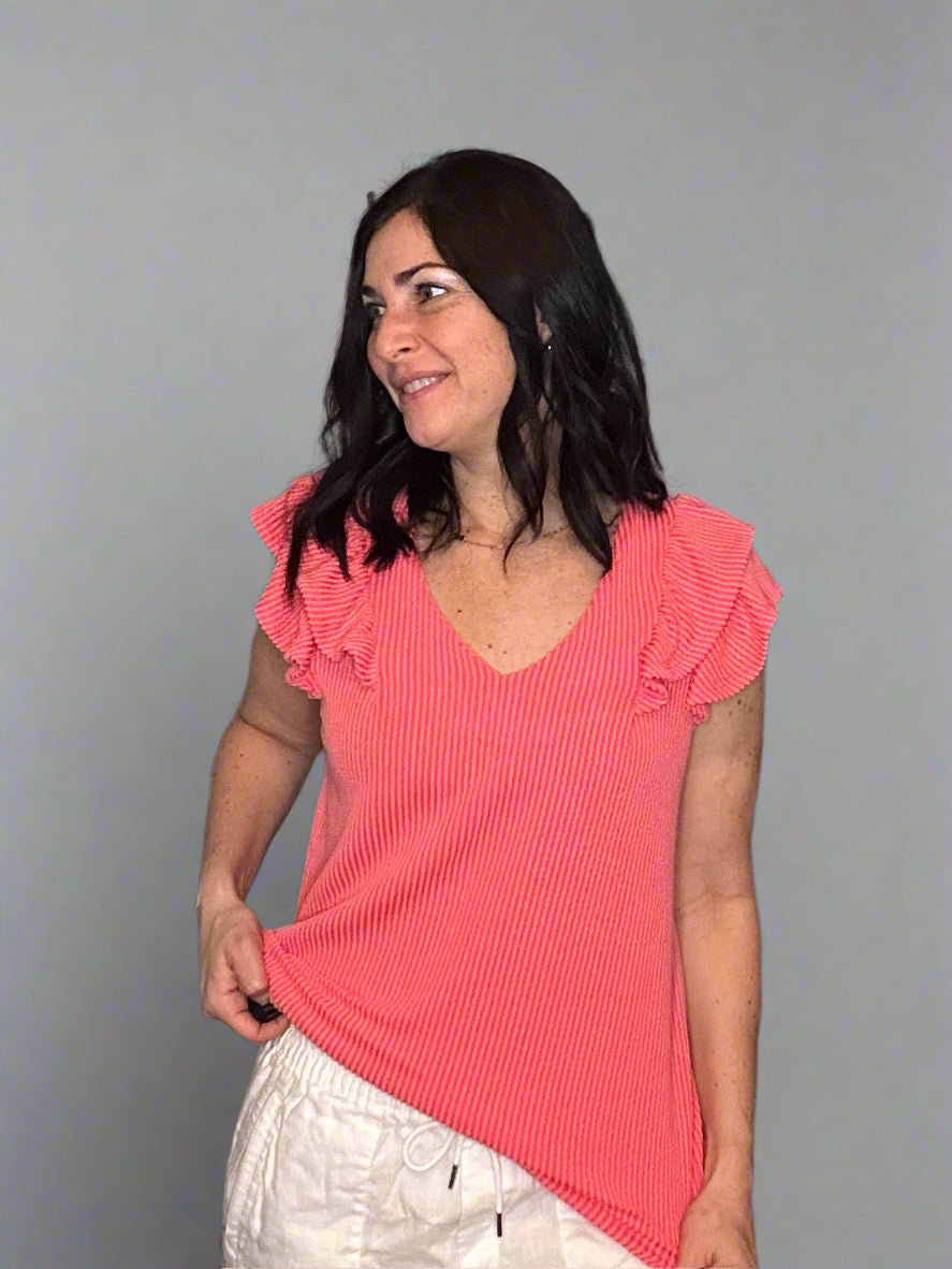 Tiered ruffle sleeveless top