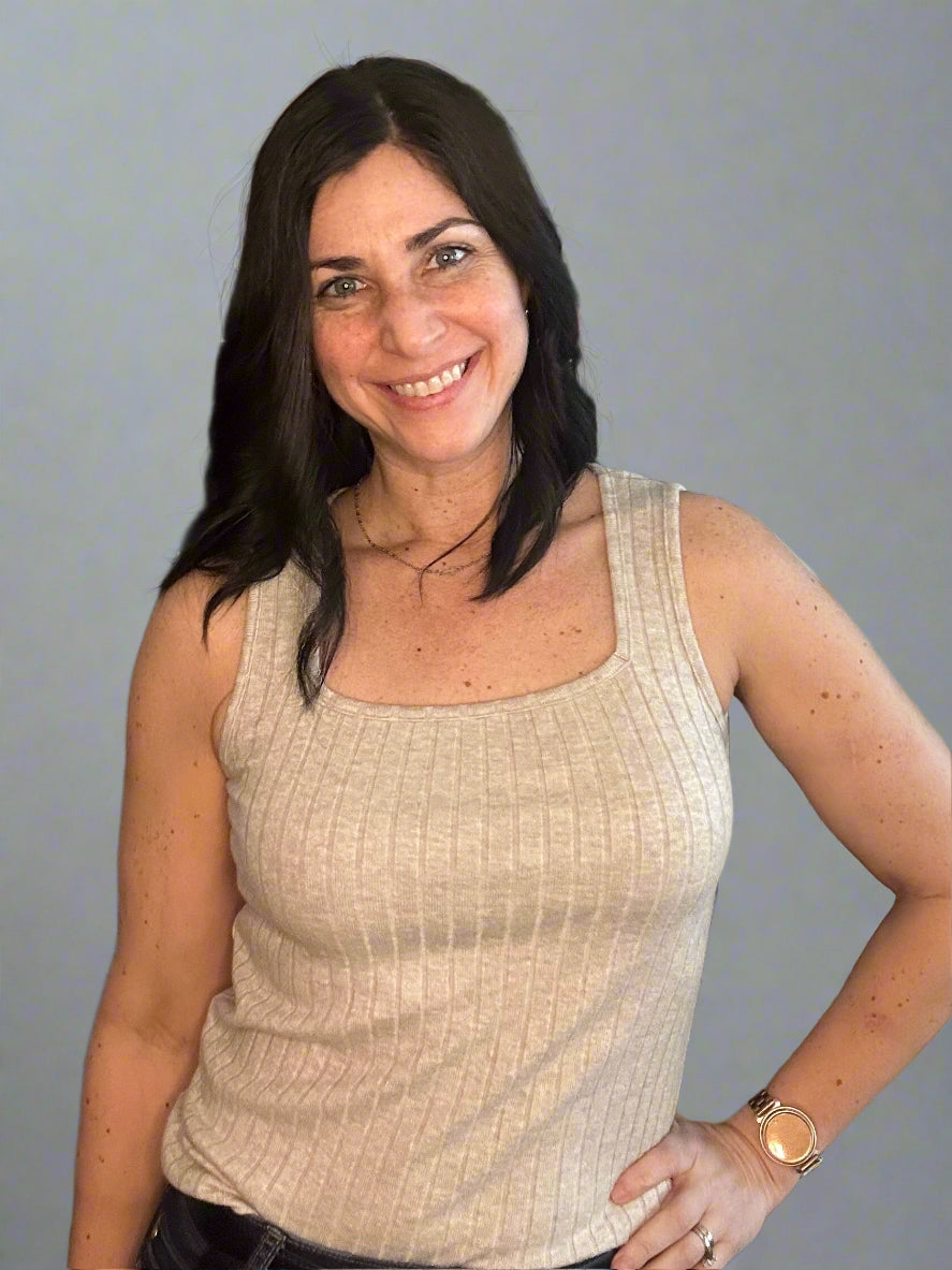 Ribbed square neck tank - ash mocha
