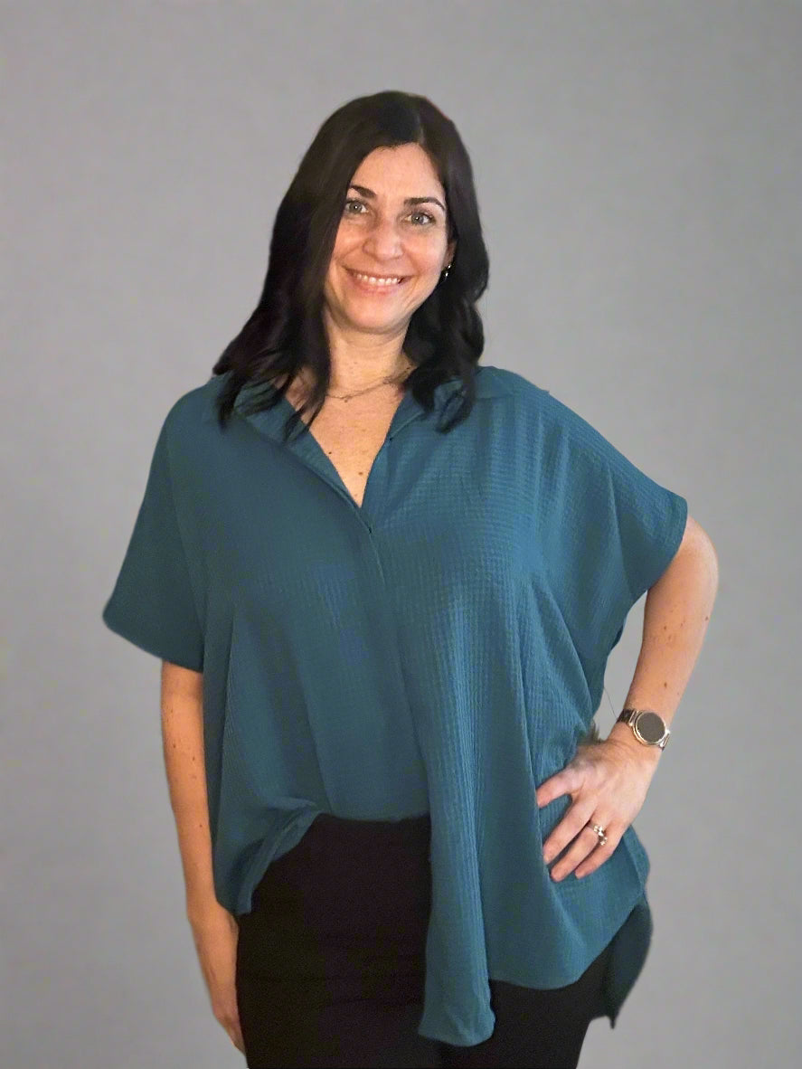 High low button down shirt