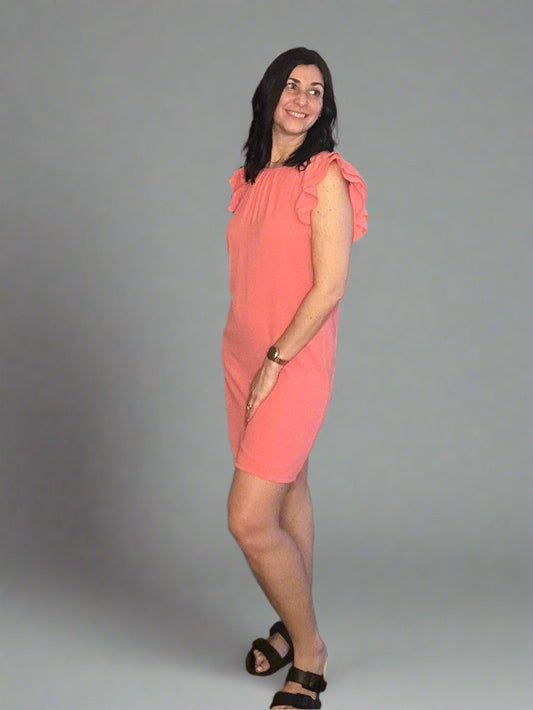 Airflow, ruffle sleeve mini dress