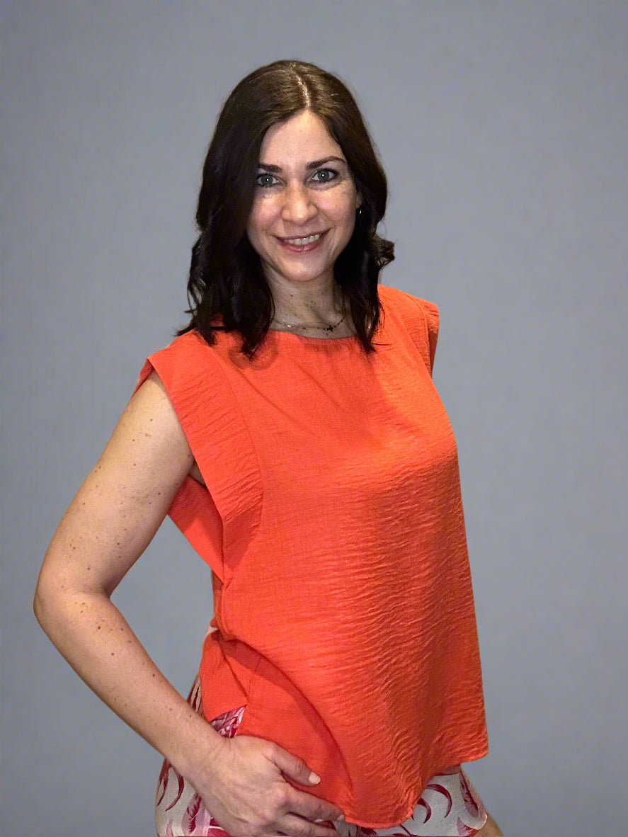sleeveless woven top