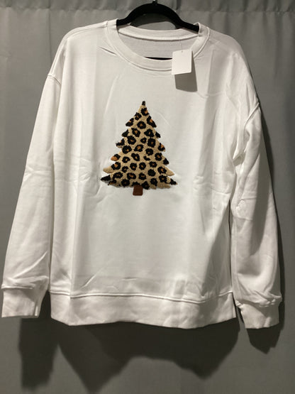 Leopard tree patched sweatshirt