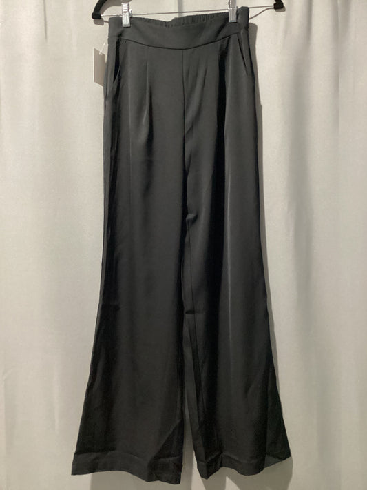 Black pleated pull on straight pants