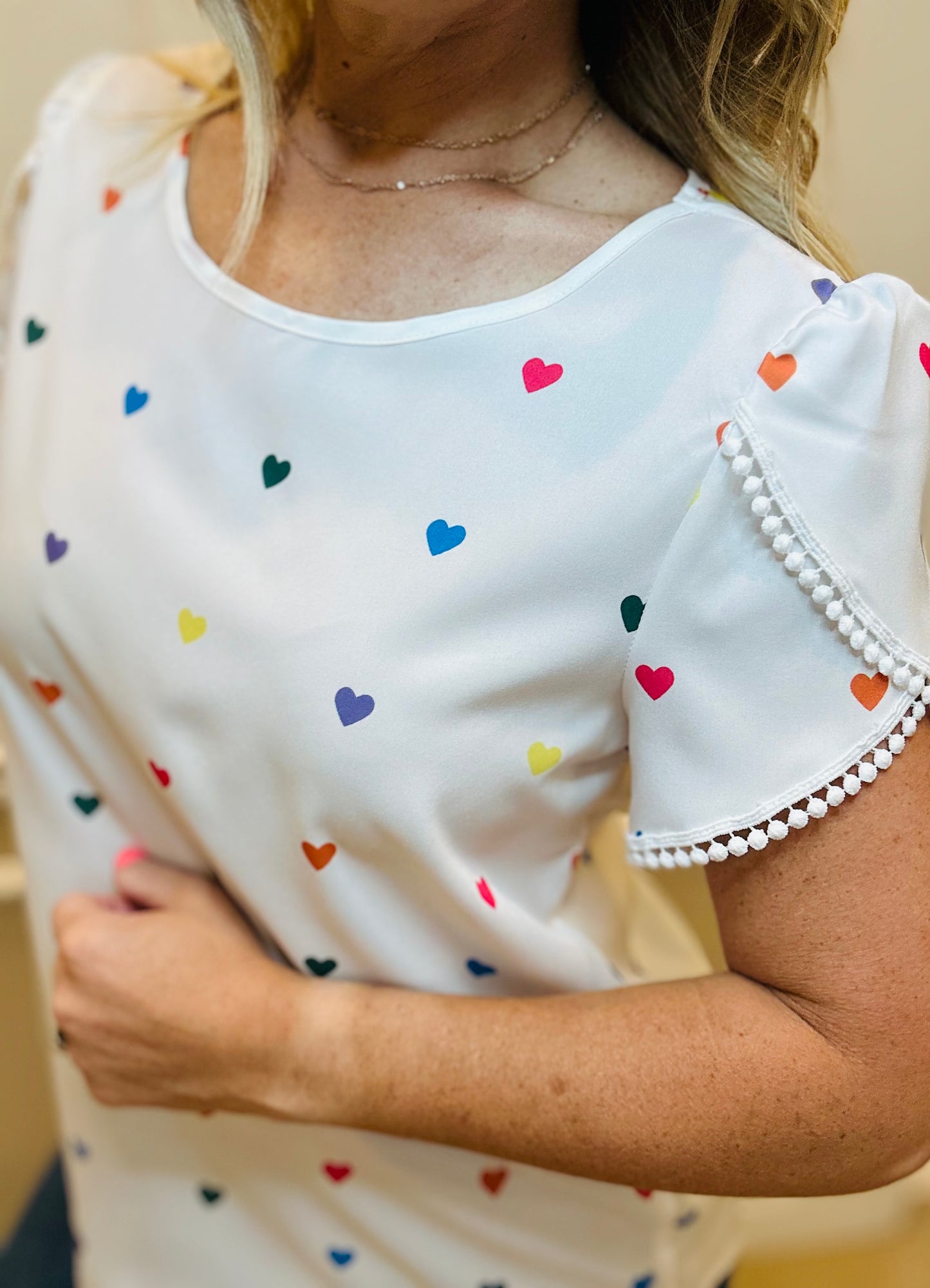 Heart print shirt