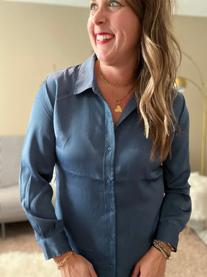 Button front woven blouse liverpool