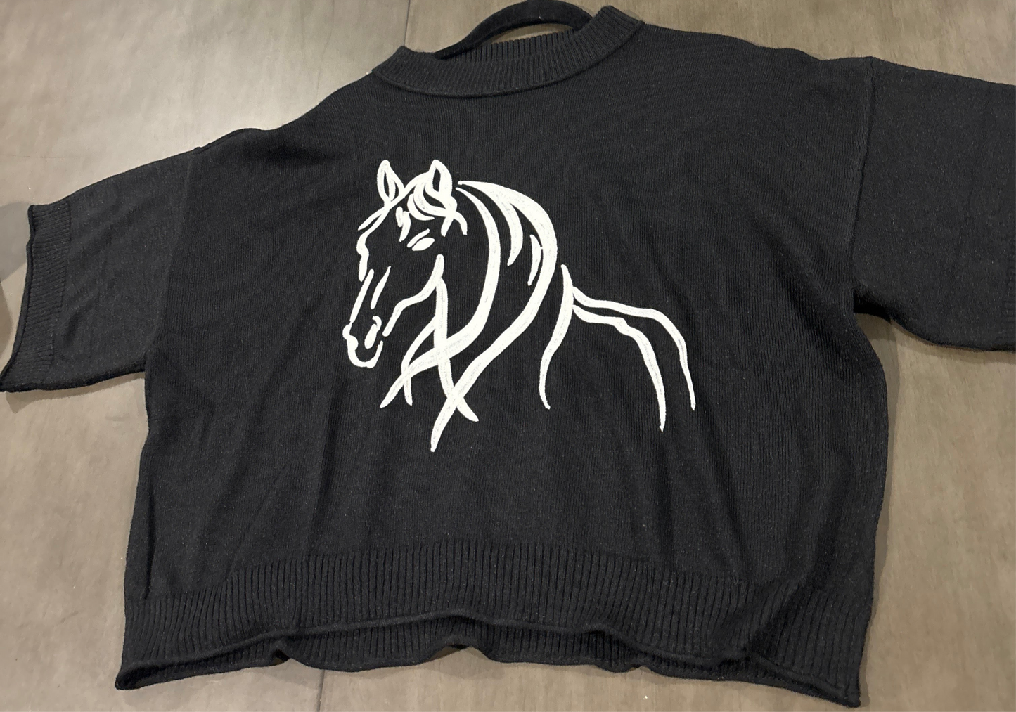 Horse motif sweater