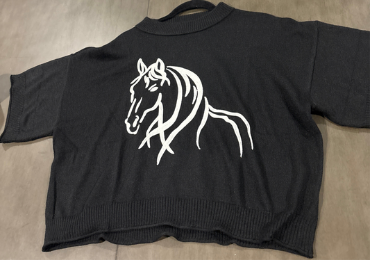 Horse motif sweater