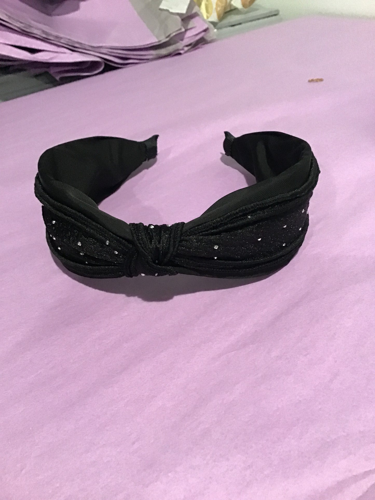 Black stone studded, wide headband