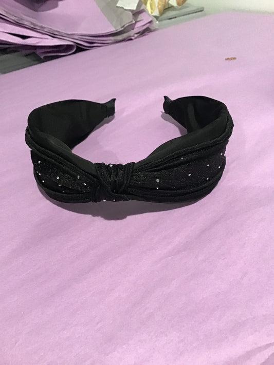 Black stone studded, wide headband