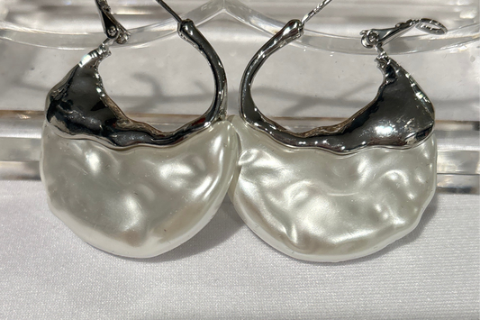 Silver mother of pearl earrings