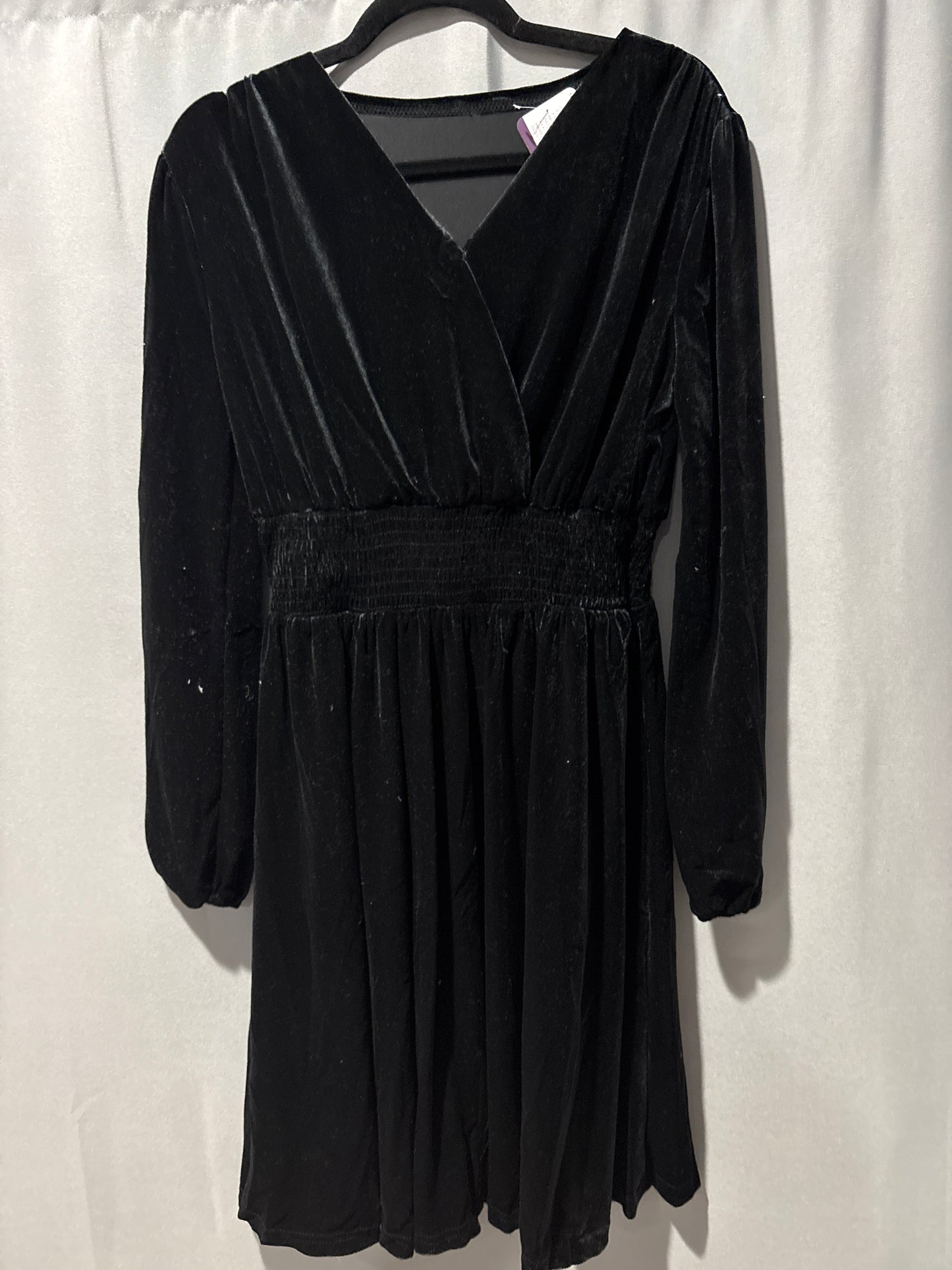 Black velvet, long sleeve dress
