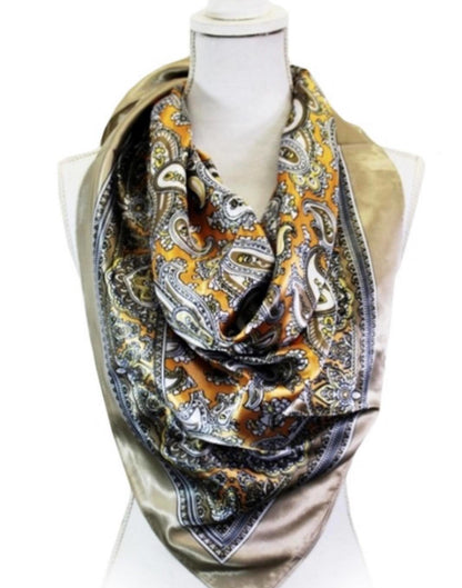 Paisley print silk scarf