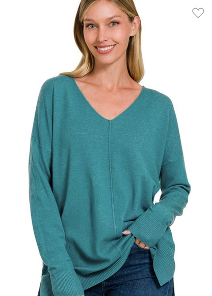 Front seam sweater