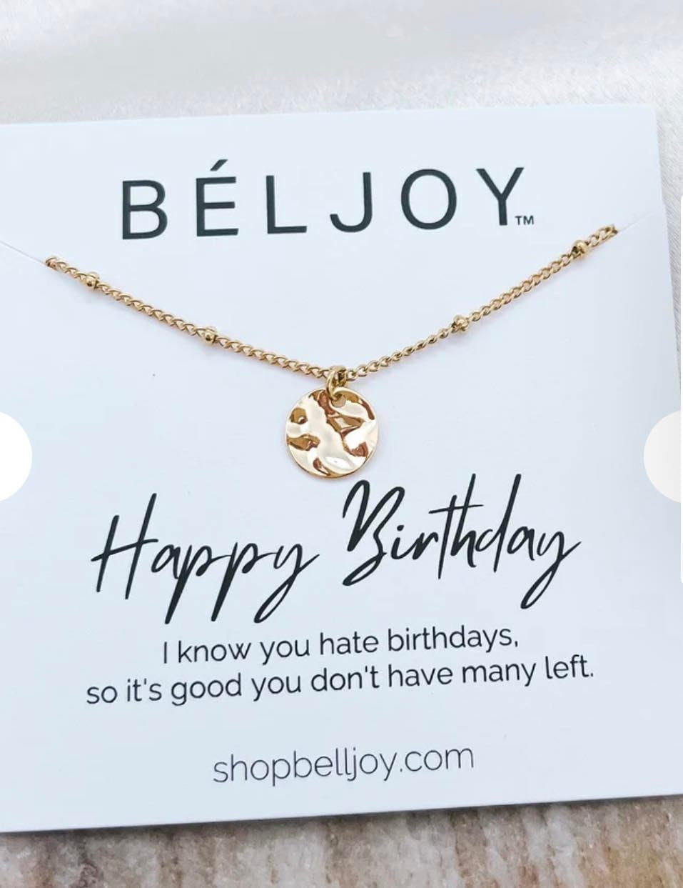 Happy birthday necklace from the gift collection