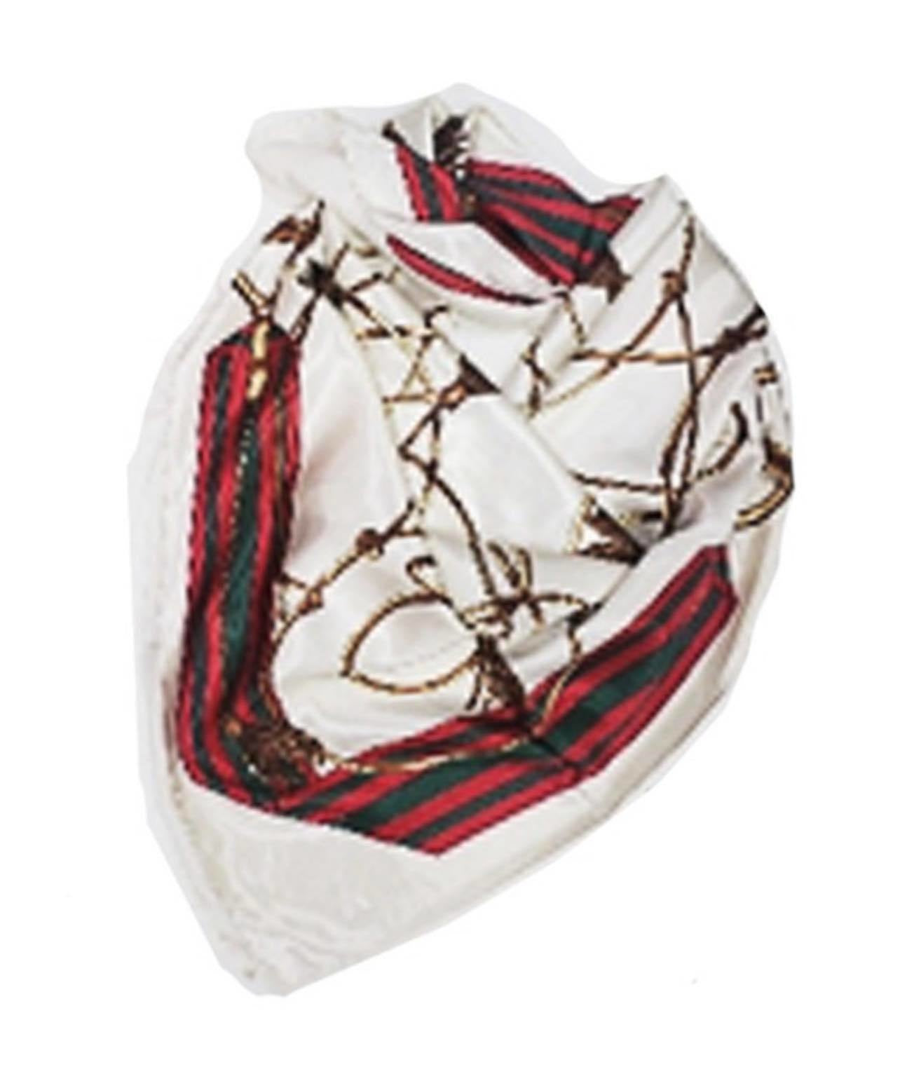 Tassel print silk scarf