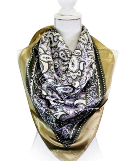 Paisley print silk scarf